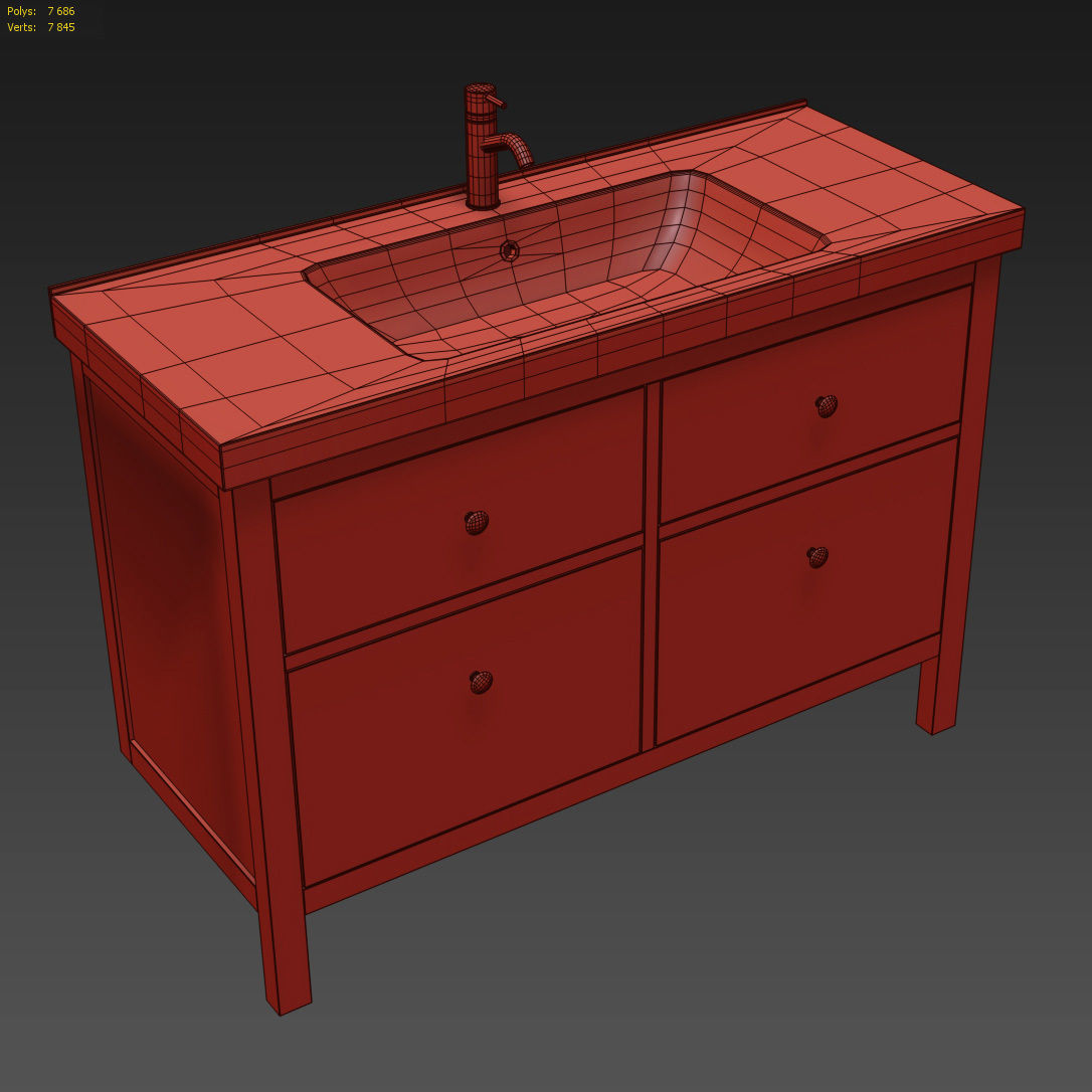 HEMNES ODENSVIK Sink cabinet with 4 drawers 3D model_10