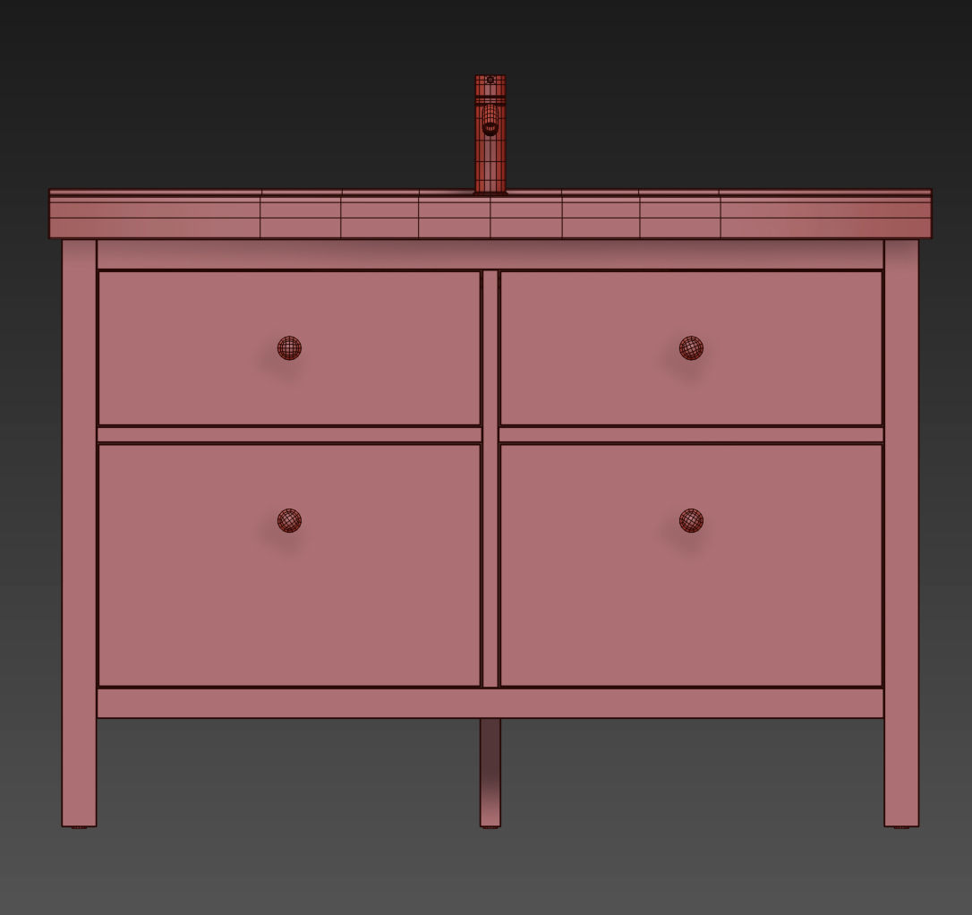 HEMNES ODENSVIK Sink cabinet with 4 drawers 3D model_8