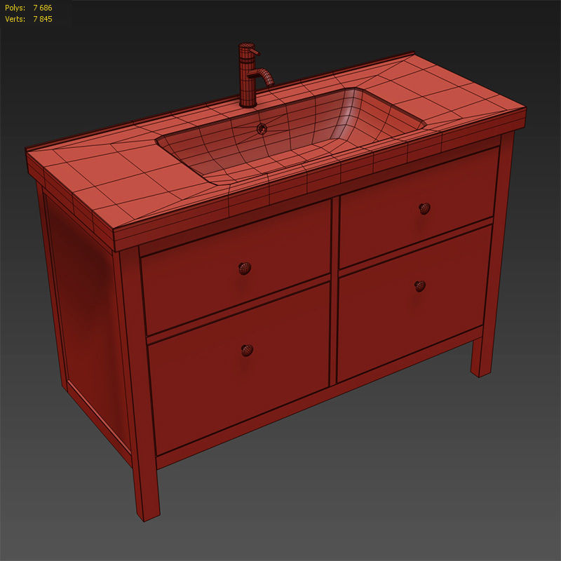 HEMNES ODENSVIK Sink cabinet with 4 drawers 3D model_11