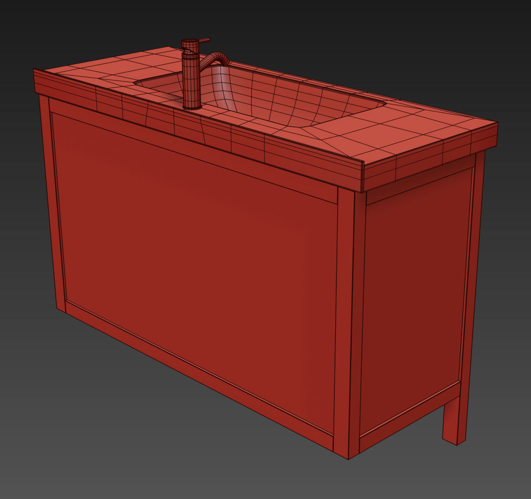HEMNES ODENSVIK Sink cabinet with 4 drawers 3D model_13