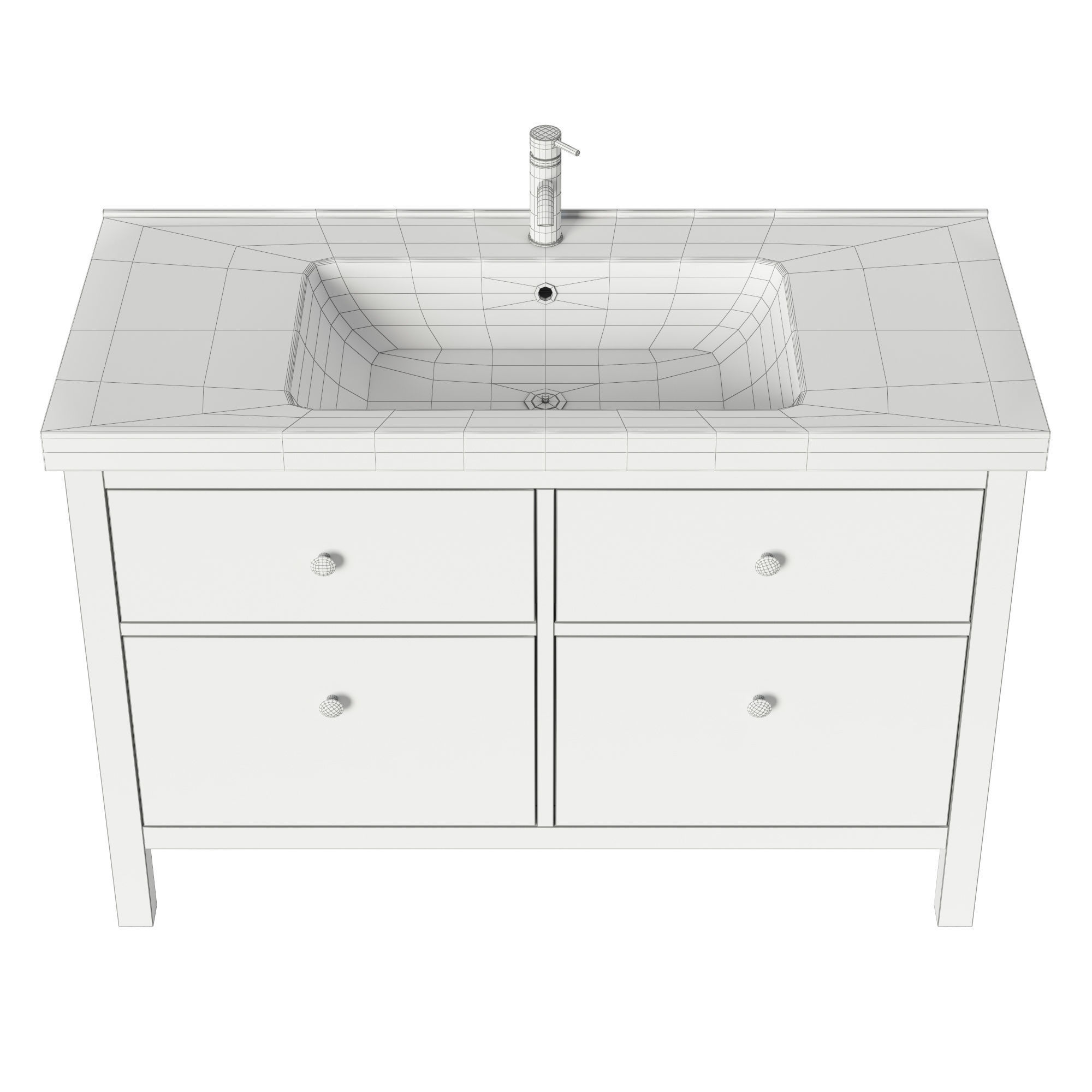 HEMNES ODENSVIK Sink cabinet with 4 drawers 3D model_6