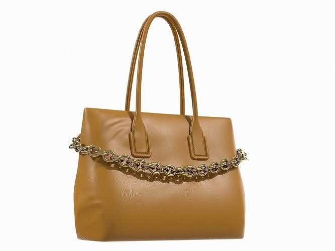 Bottega Veneta Chain Tote Bag Orange Low-poly 3D model