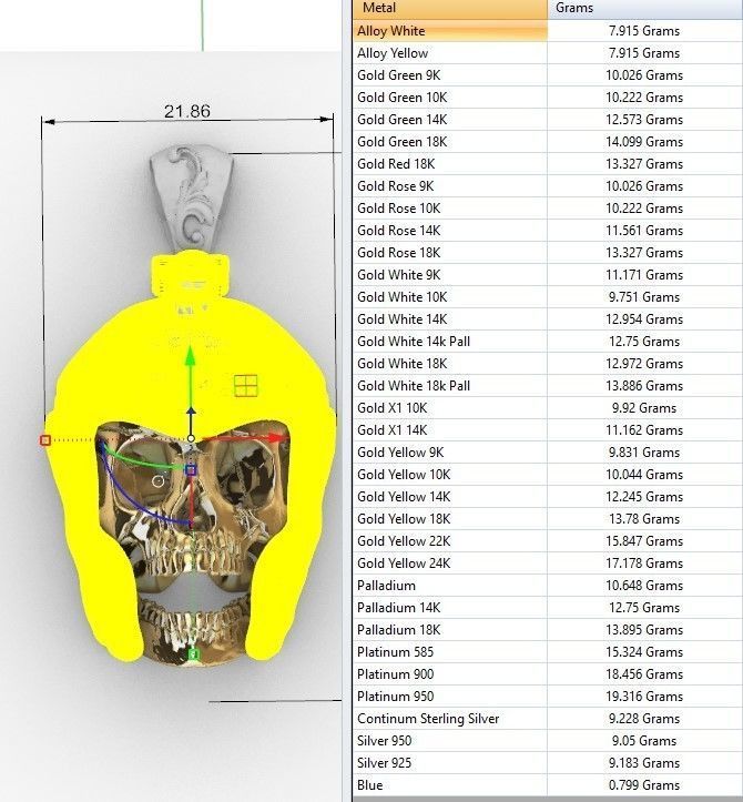 skull spartan pendant  3D print model_6