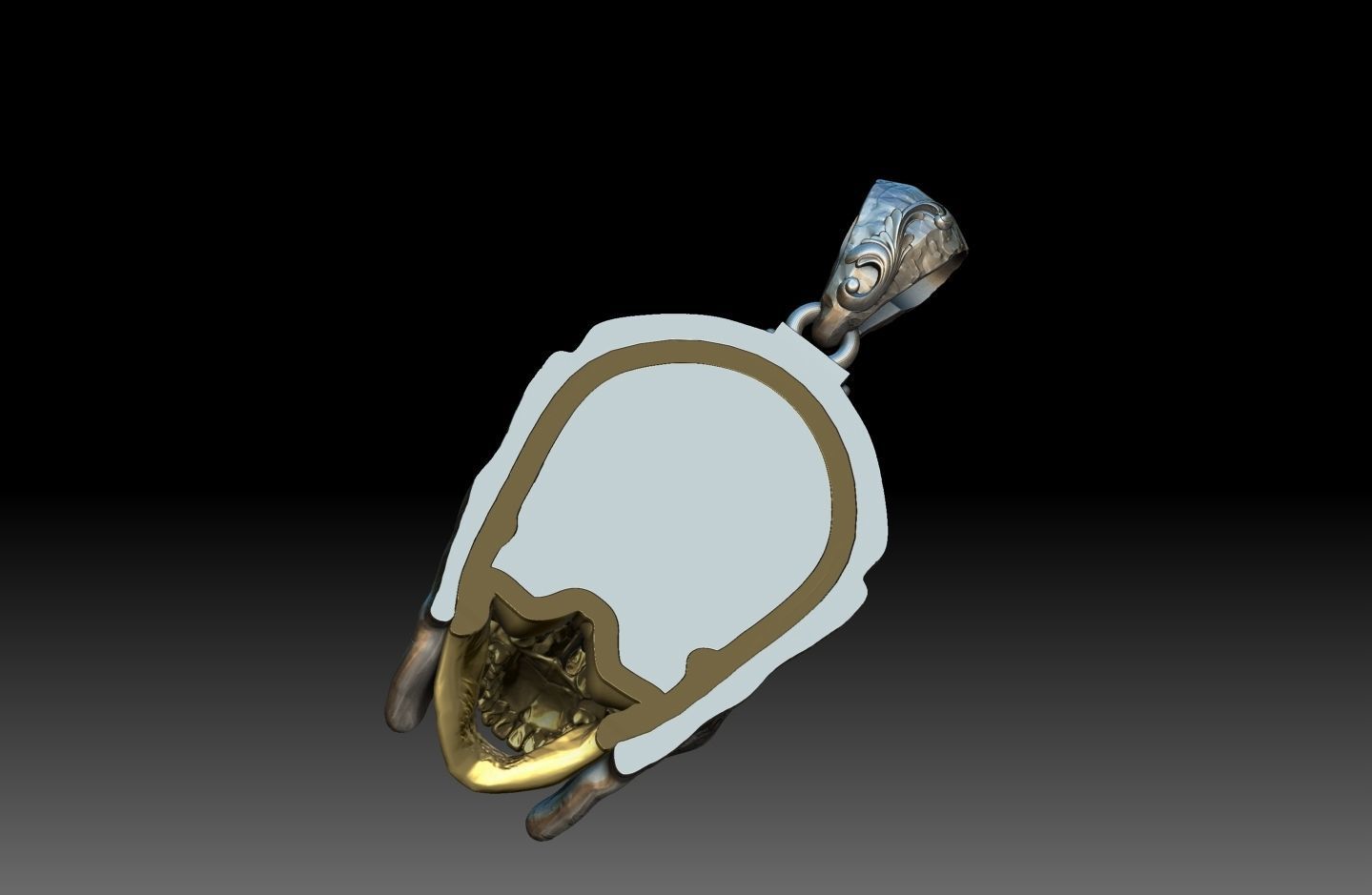 skull spartan pendant  3D print model_13