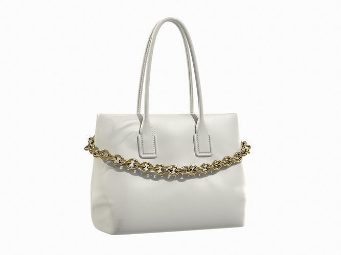 Bottega Veneta Chain Tote Bag White Low-poly 3D model