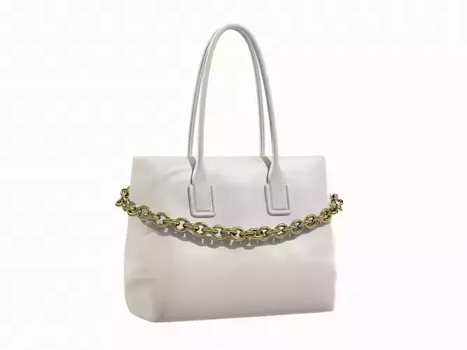 Bottega Veneta Chain Tote Bag White