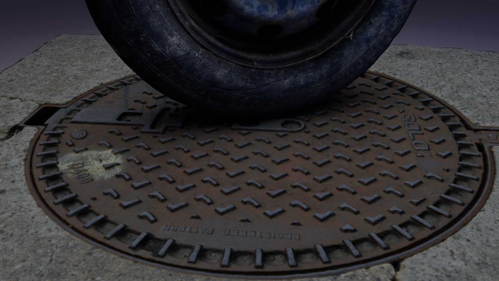 Cover manhole high-poly 3D model_5