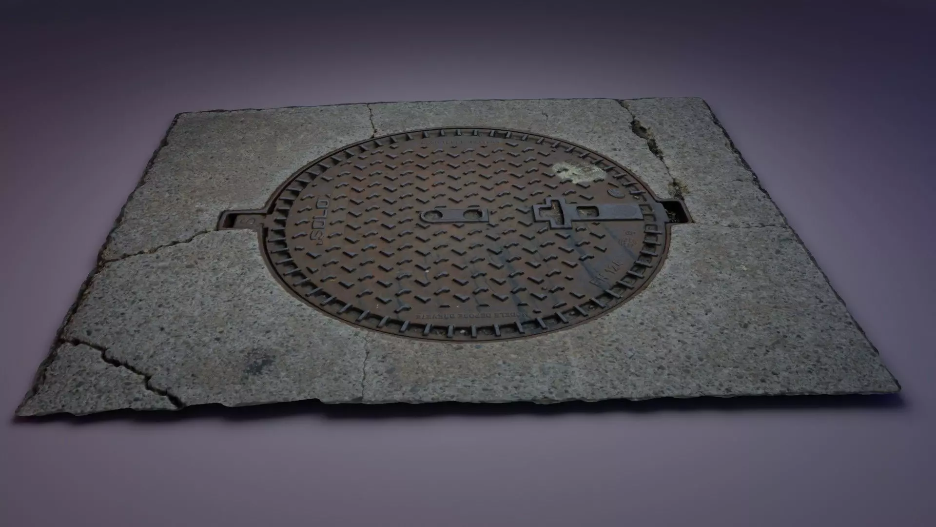 Cover manhole high-poly 3D model_0