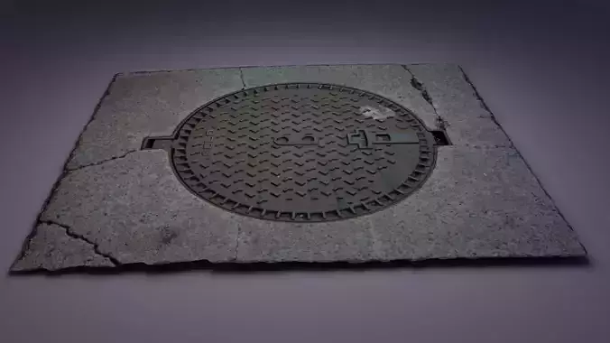 Cover manhole high-poly 3D model Cover manhole high-poly 3D model