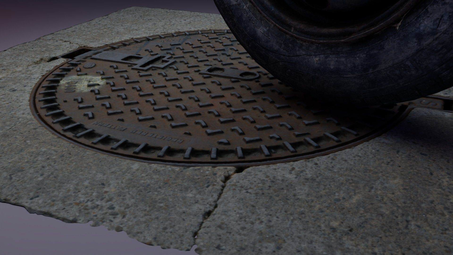 Cover manhole high-poly 3D model_6