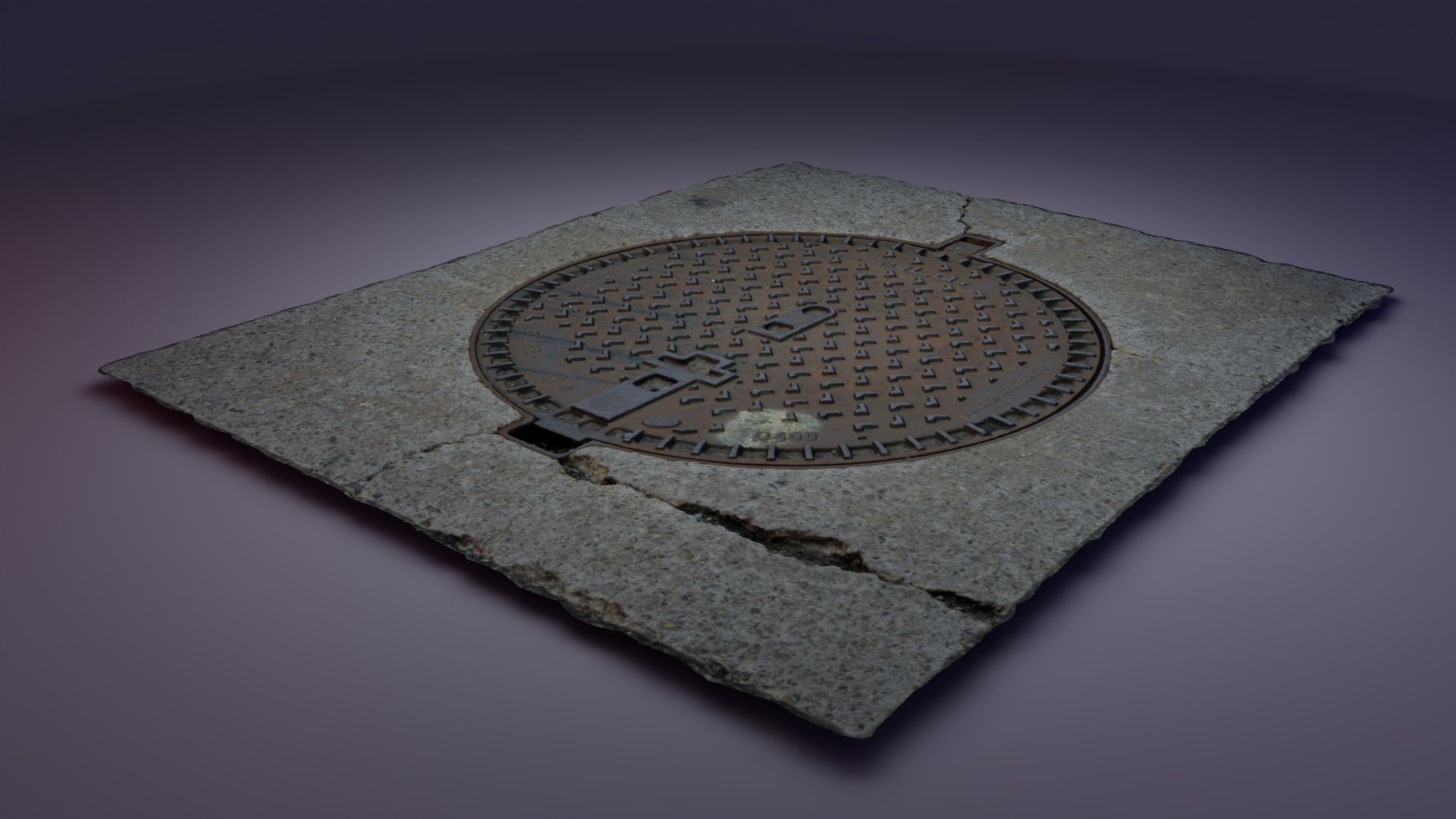 Cover manhole high-poly 3D model_2