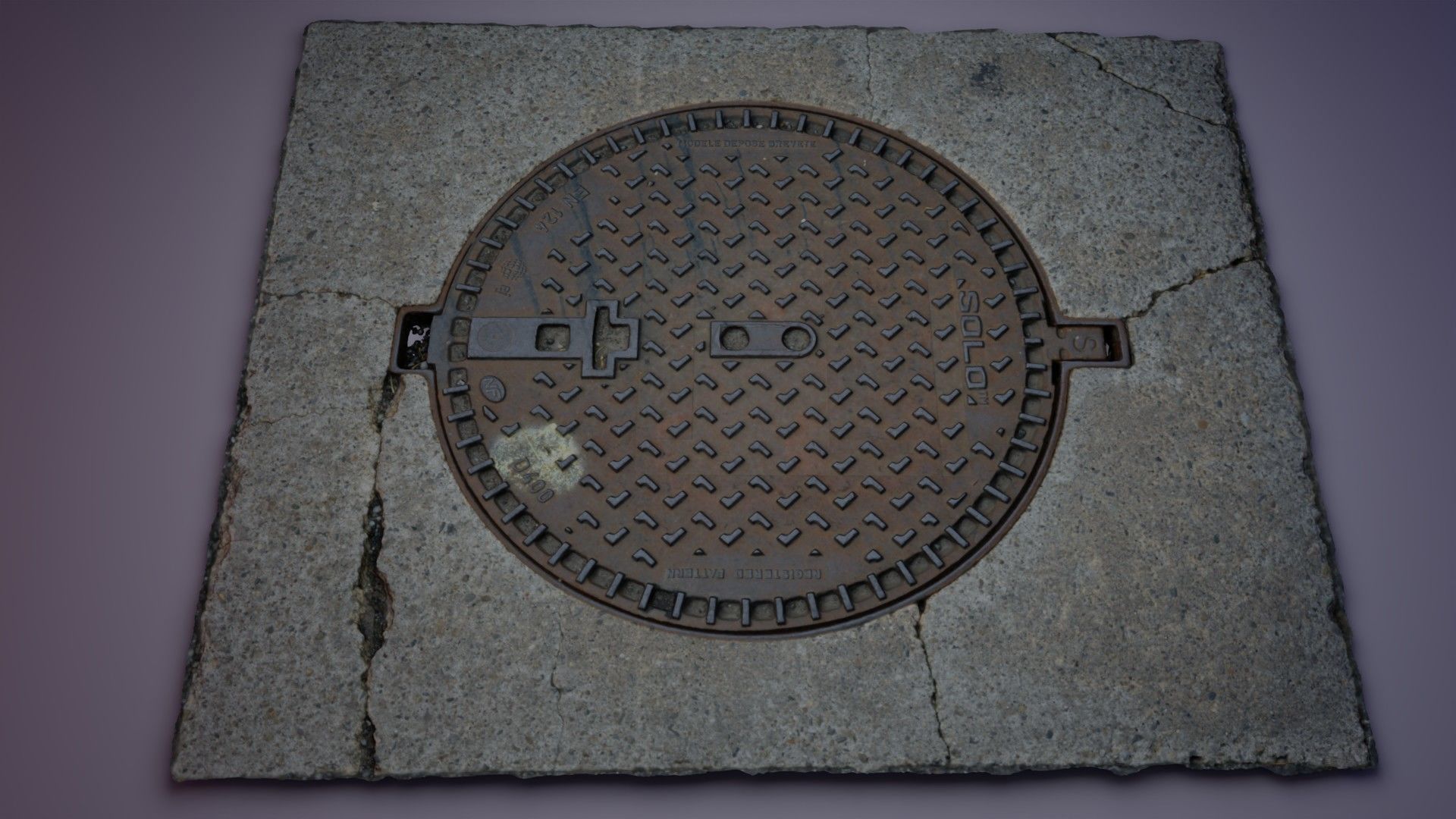 Cover manhole high-poly 3D model_3