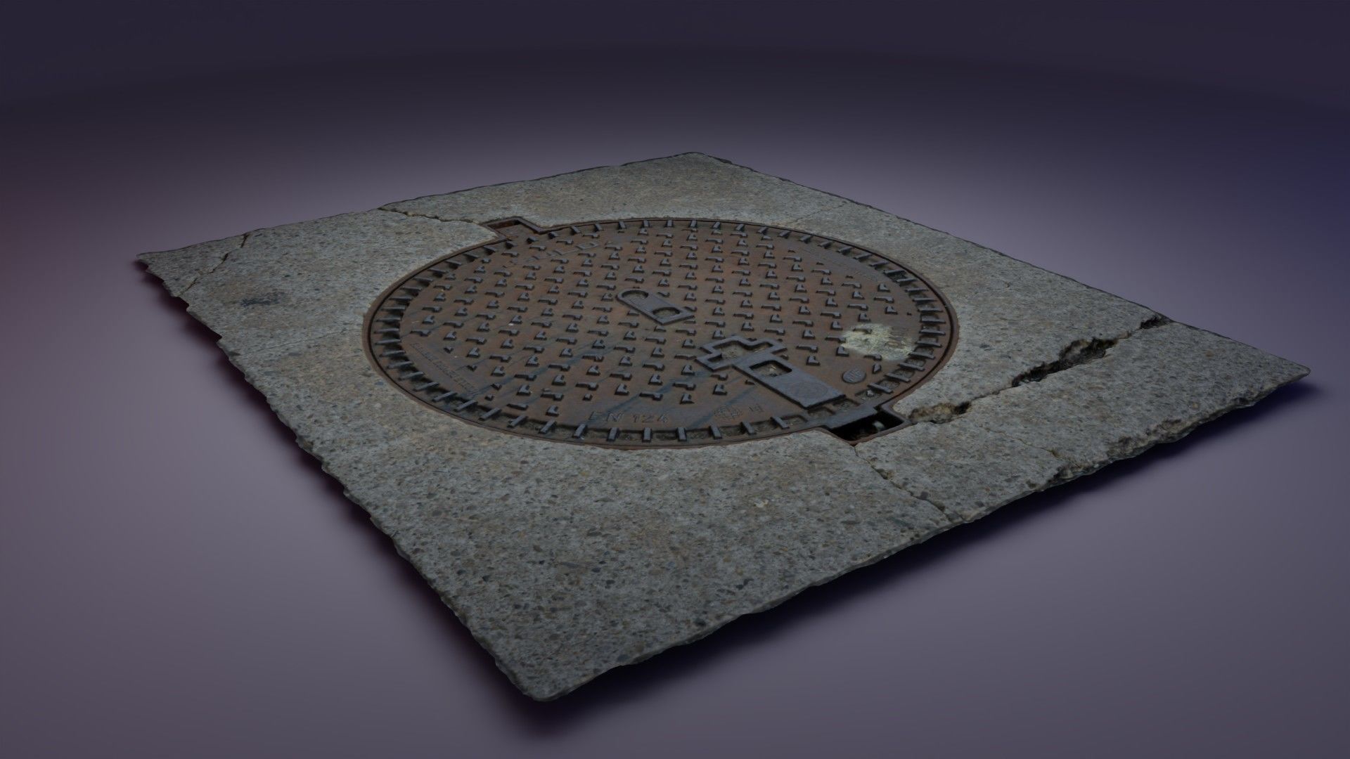 Cover manhole high-poly 3D model_1