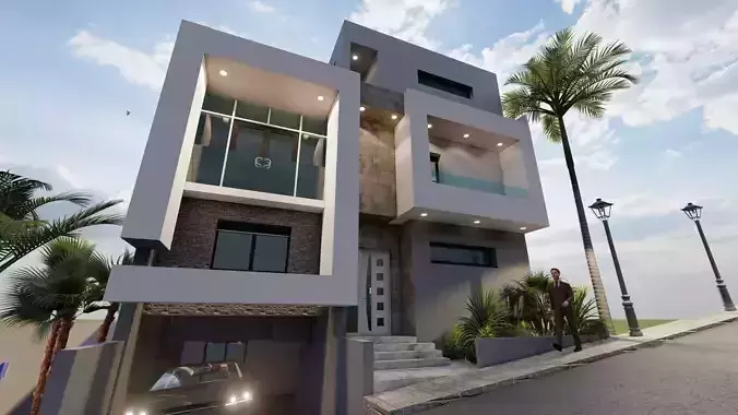 Modern house exterior design 