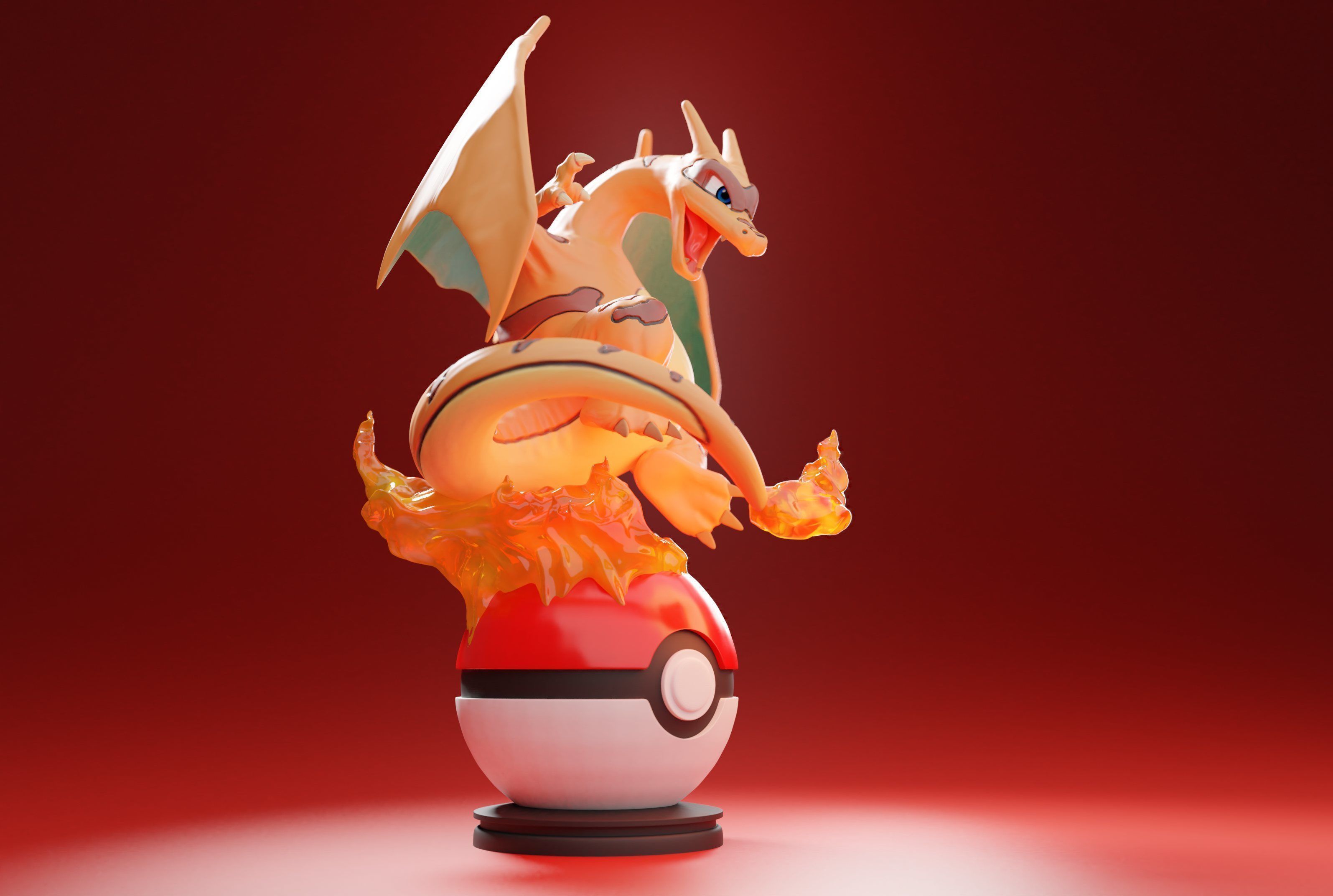 CHARIZARD CLONE - FLAMING POKEMON 3D print model_7
