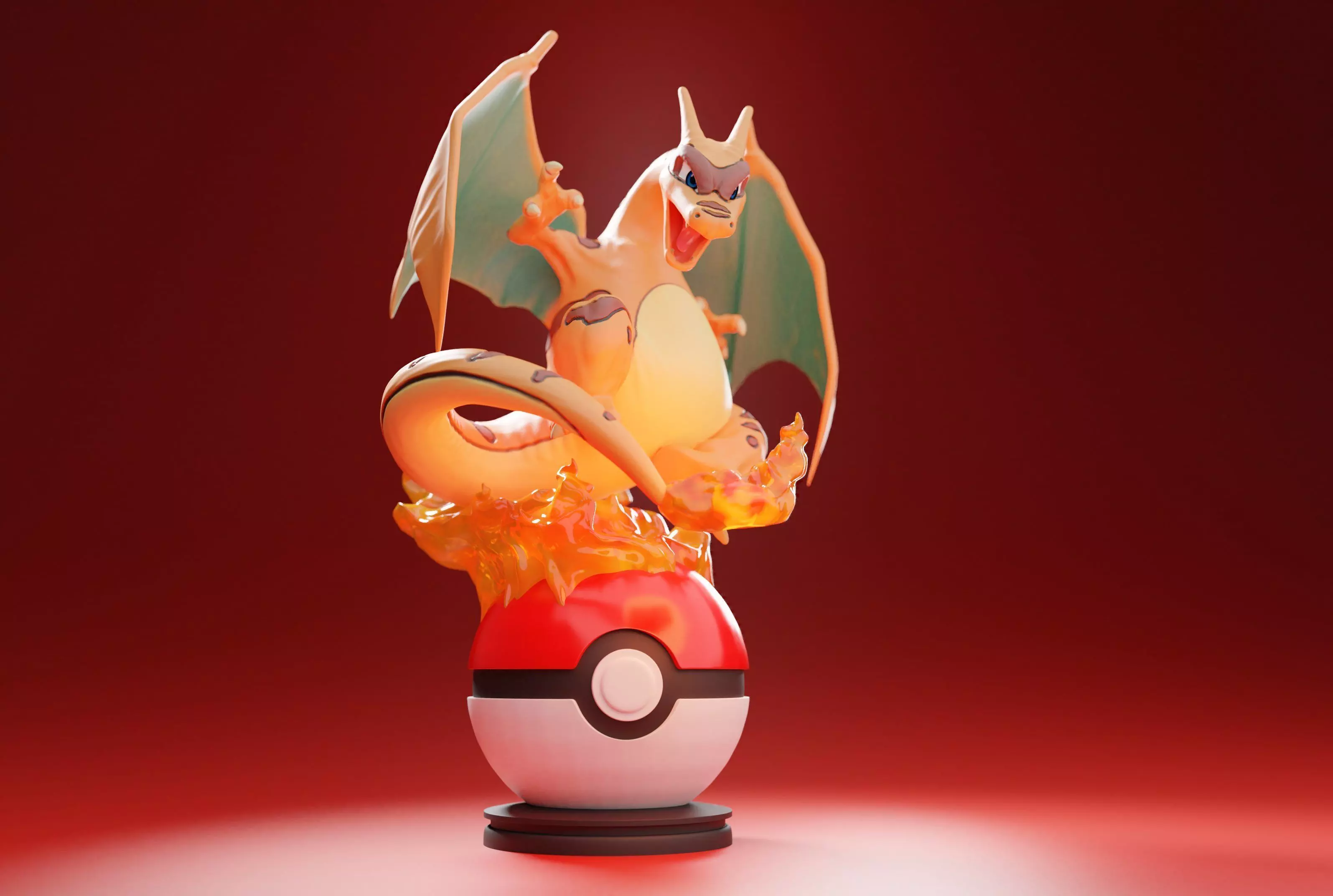CHARIZARD CLONE - FLAMING POKEMON 3D print model_0