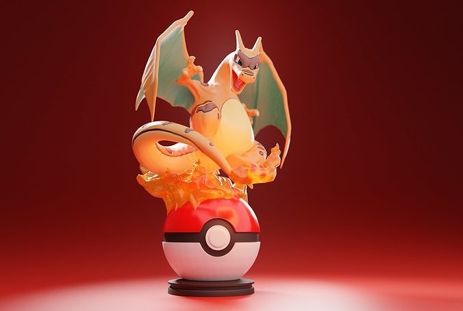 CHARIZARD CLONE - FLAMING POKEMON 3D print model