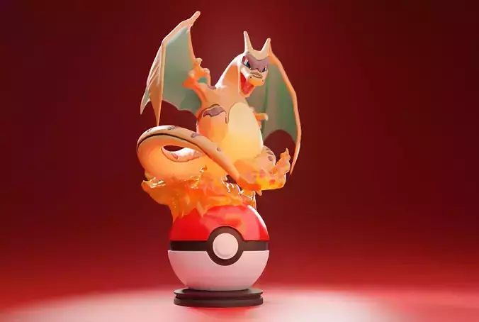 CHARIZARD CLONE - FLAMING POKEMON 3D print model