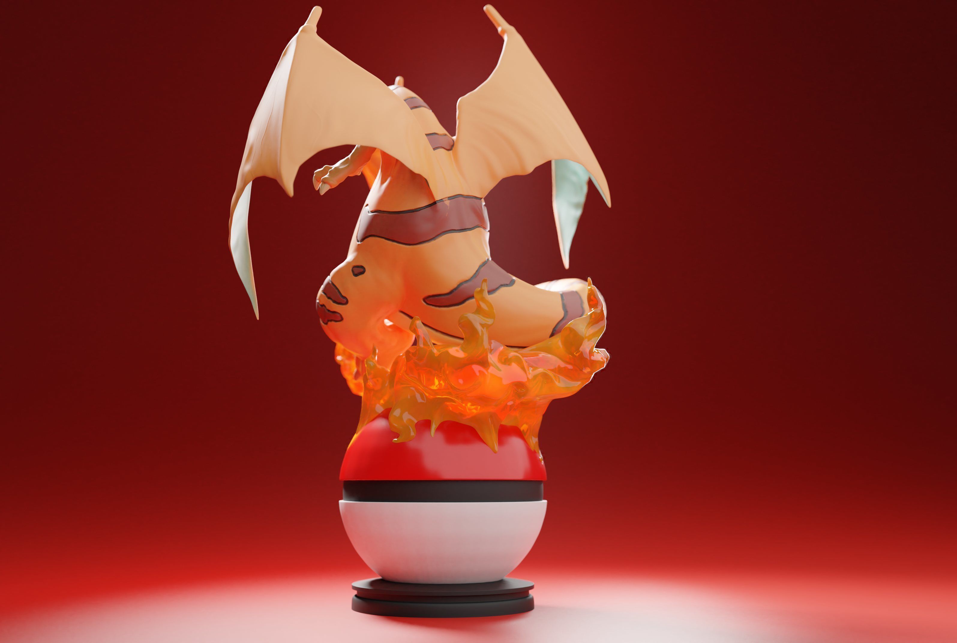 CHARIZARD CLONE - FLAMING POKEMON 3D print model_9