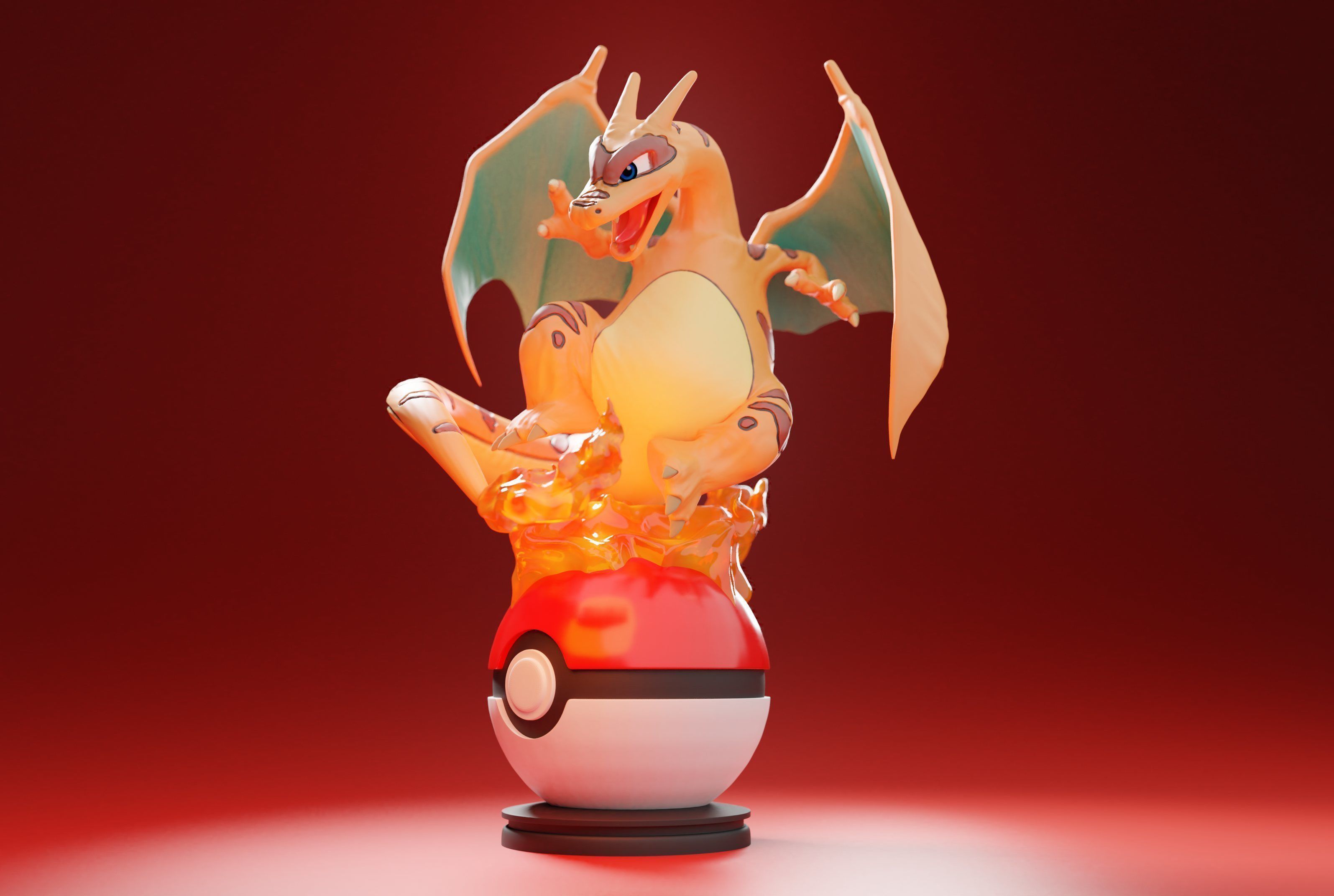 CHARIZARD CLONE - FLAMING POKEMON 3D print model_3