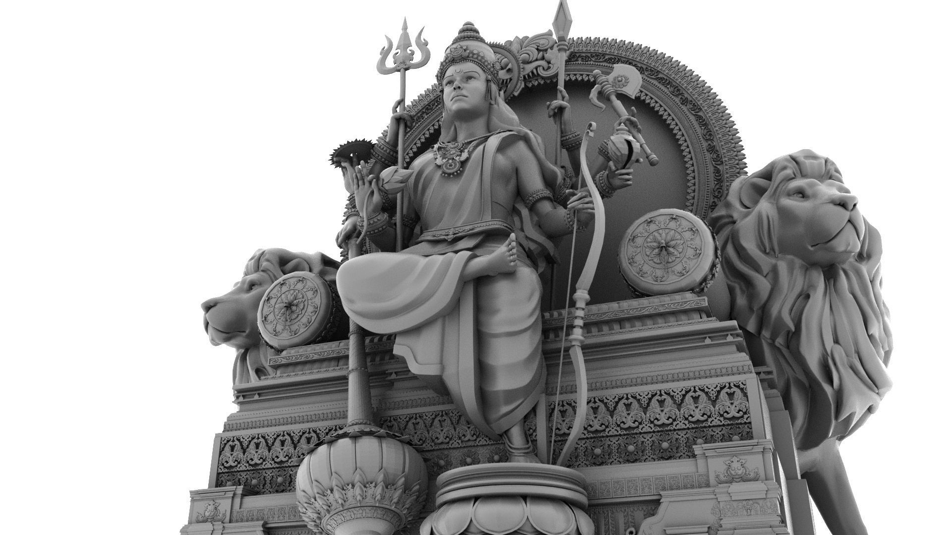 god durga devi 3d model 3D model_7