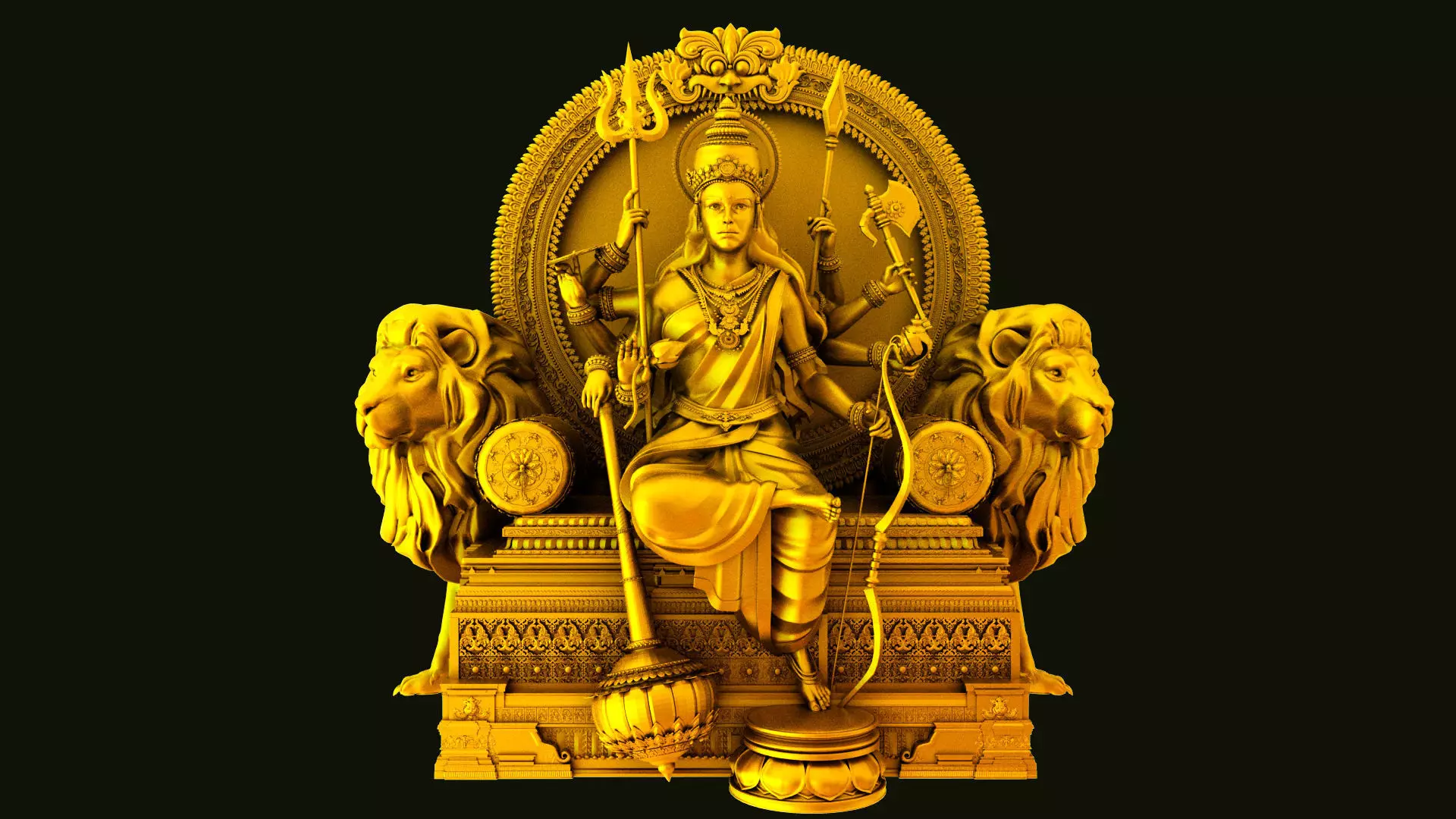 god durga devi 3d model 3D model_0