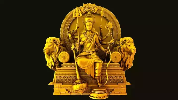 god durga devi 3d model