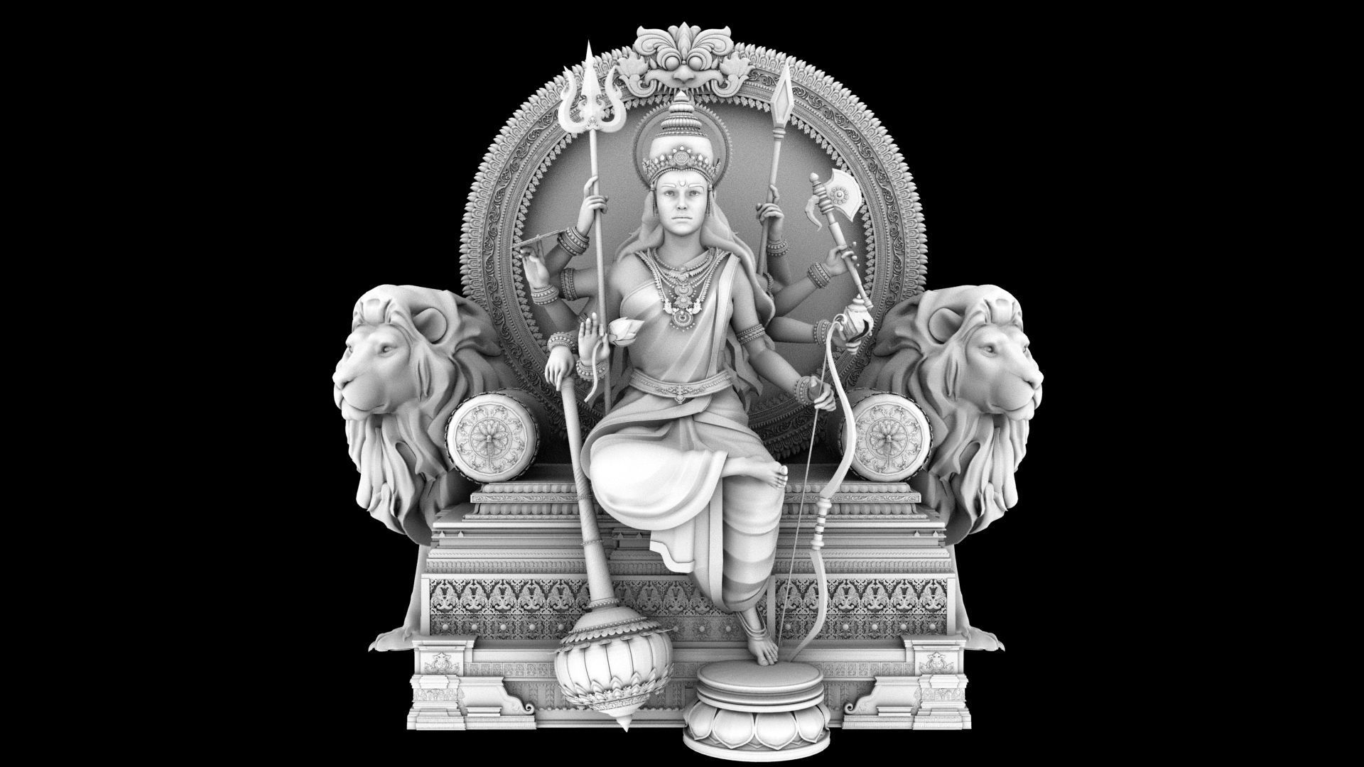 god durga devi 3d model 3D model_6