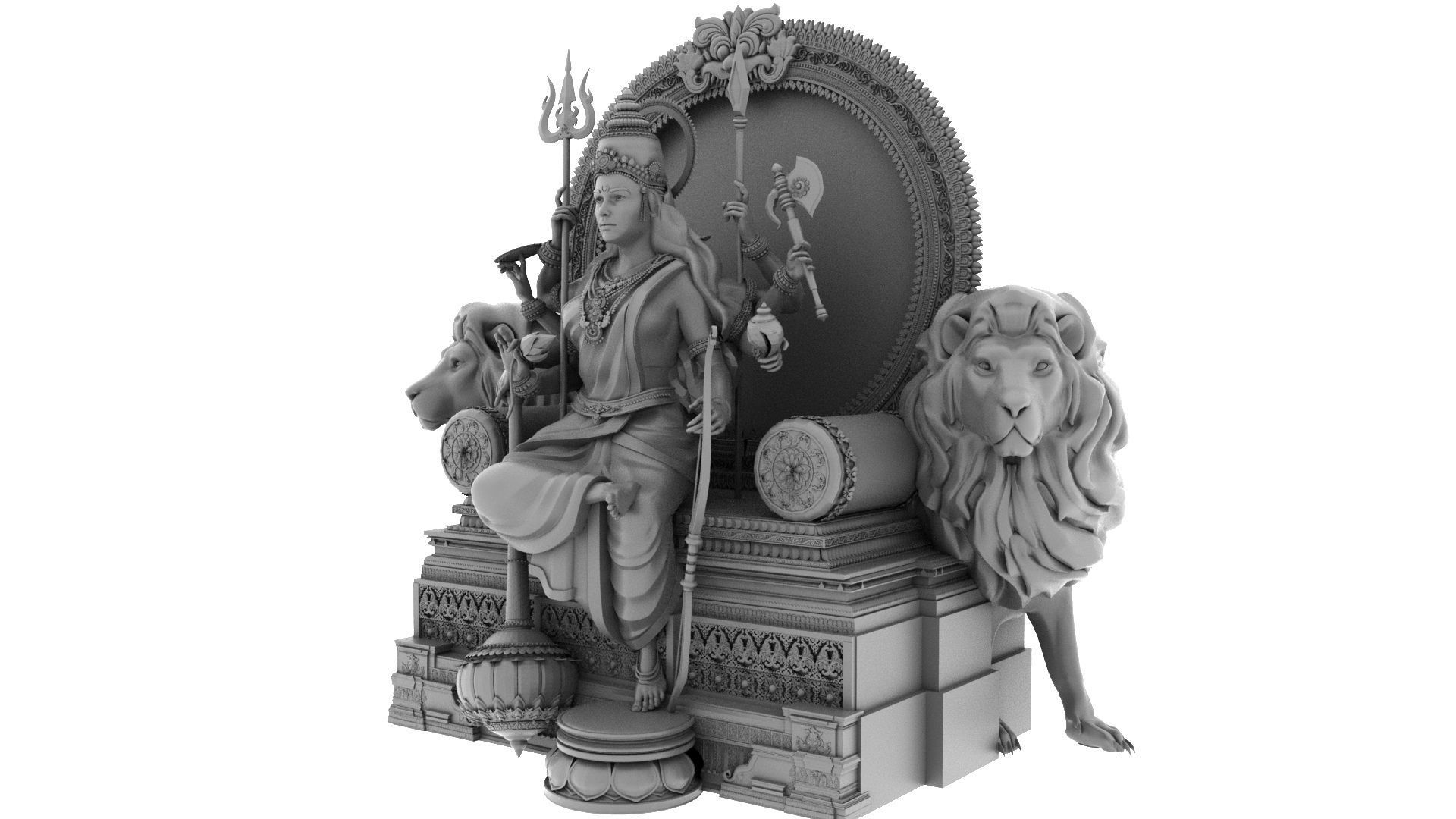god durga devi 3d model 3D model_10