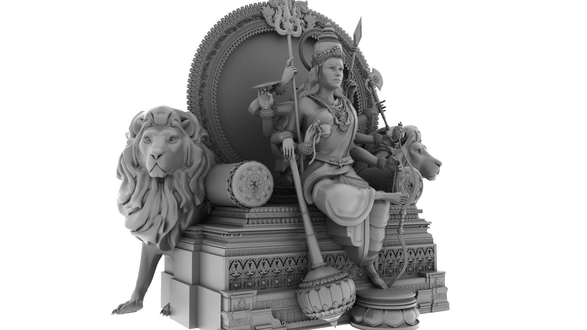 god durga devi 3d model 3D model_9