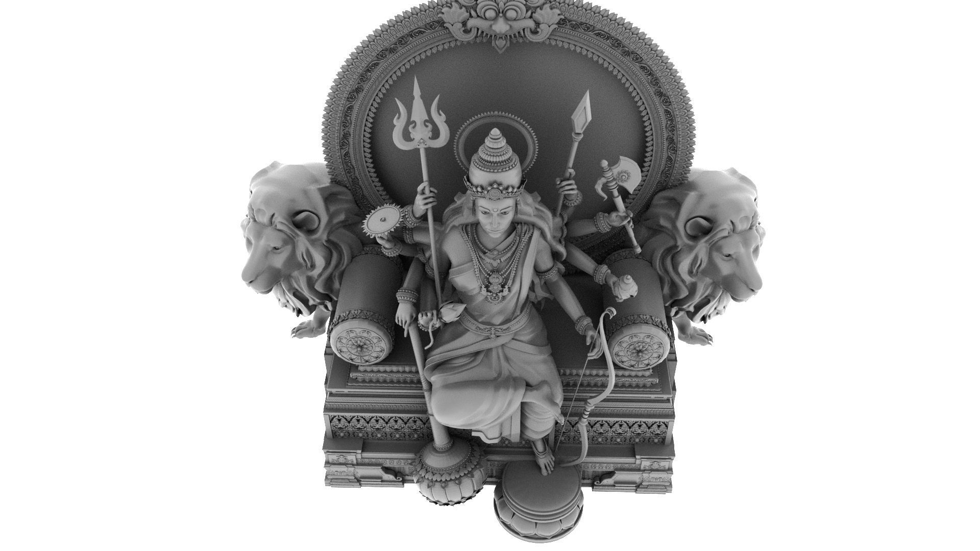 god durga devi 3d model 3D model_8