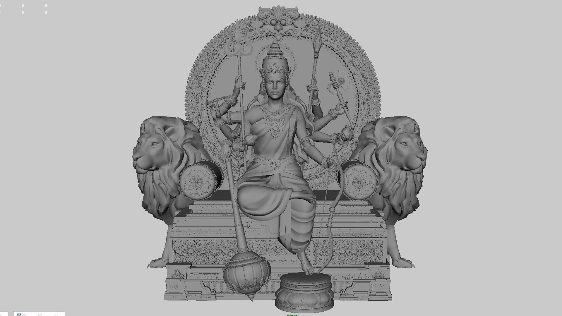god durga devi 3d model 3D model_1