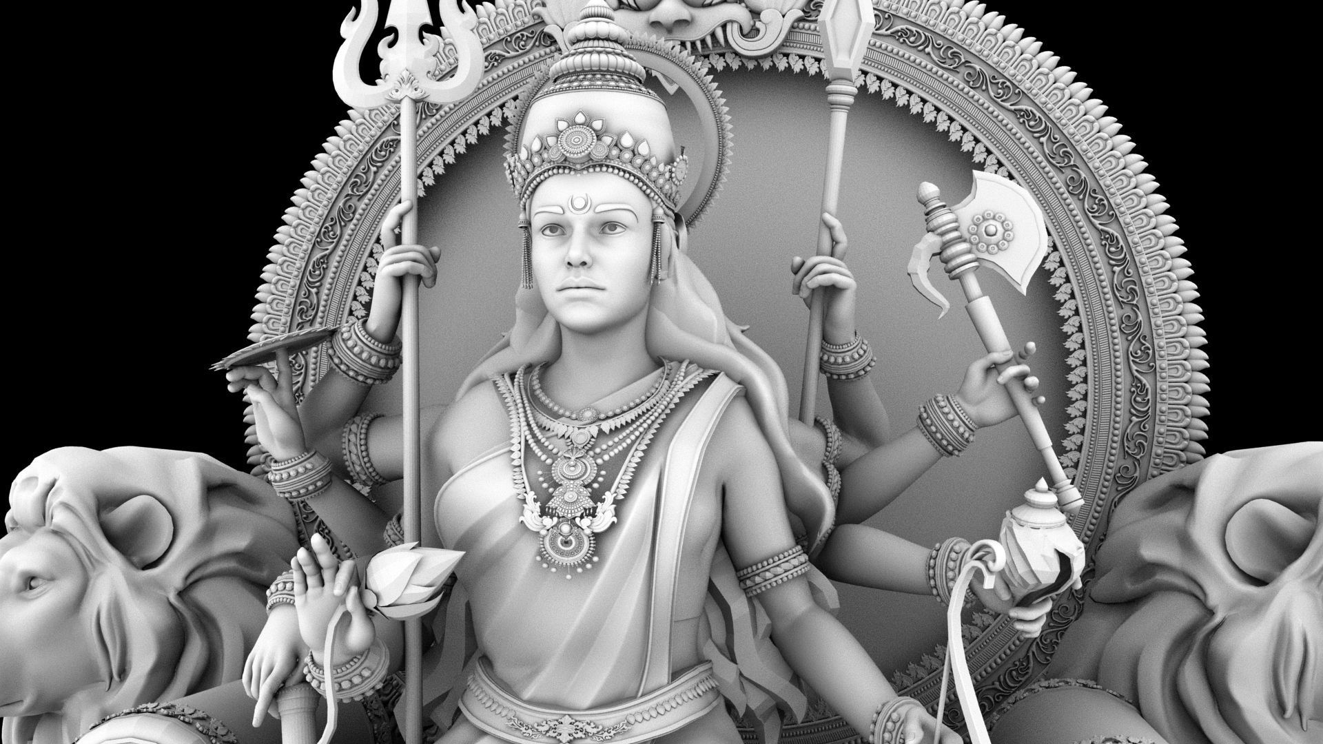 god durga devi 3d model 3D model_5