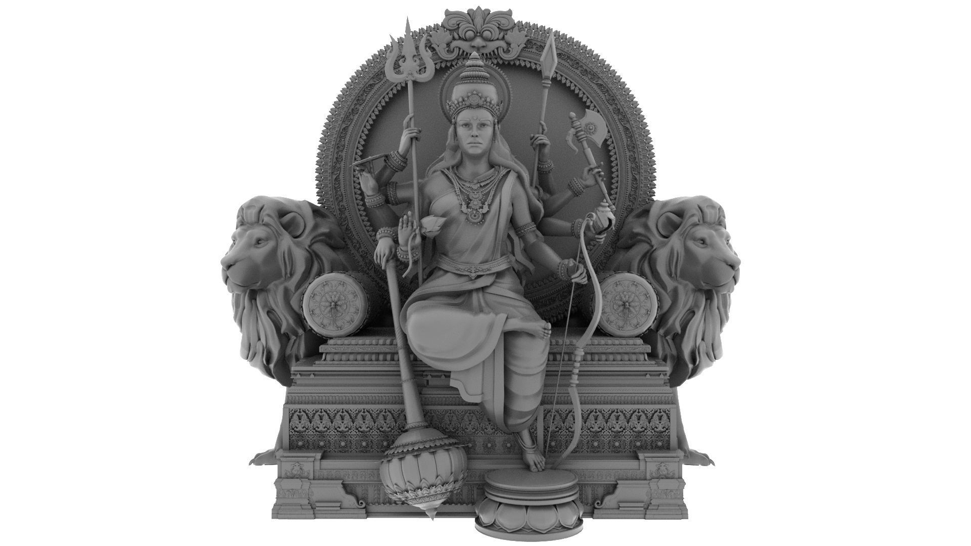 god durga devi 3d model 3D model_12