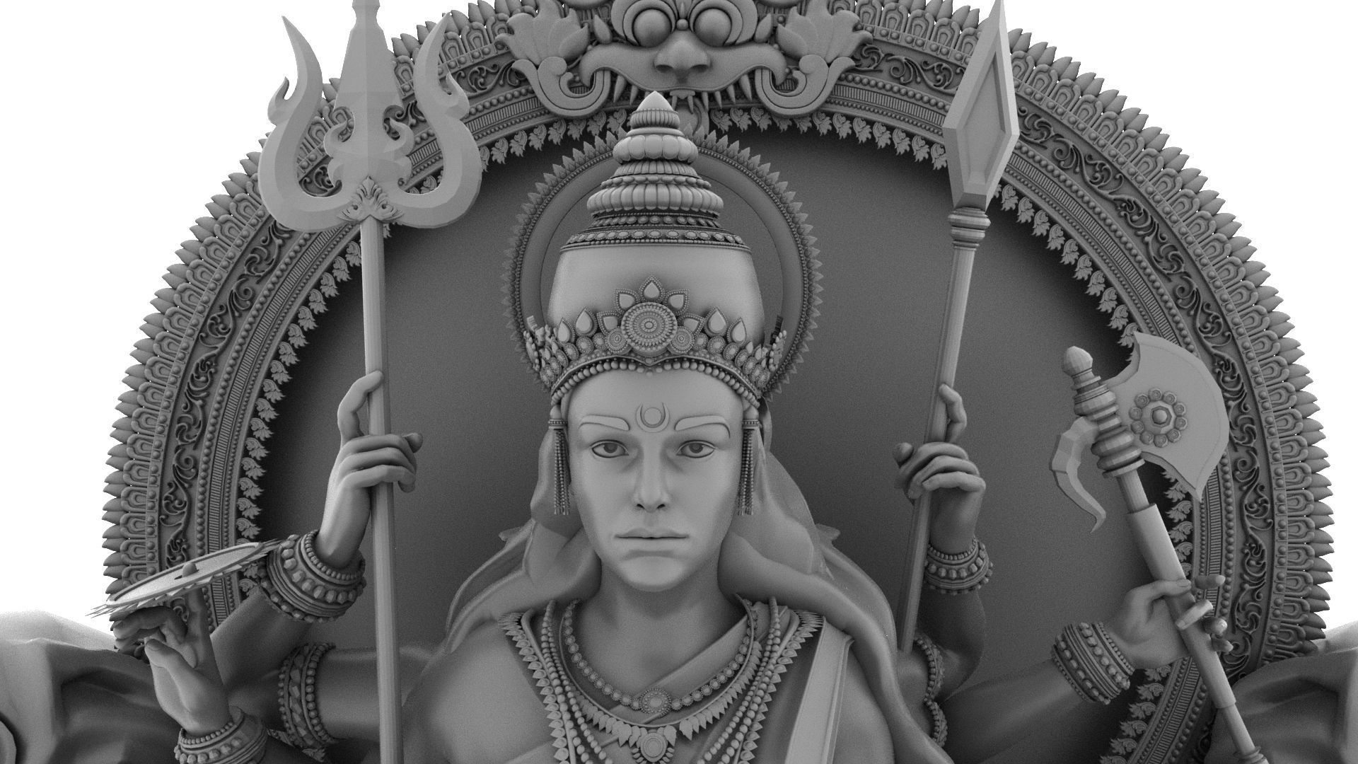god durga devi 3d model 3D model_11