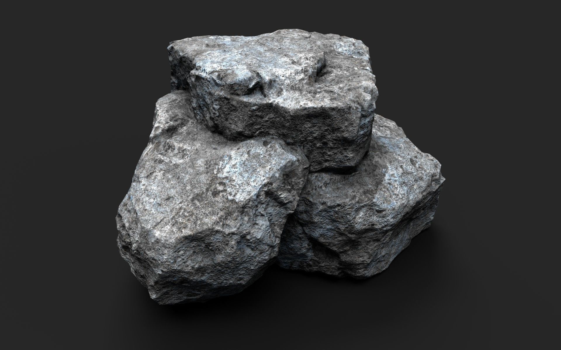 Rock 16-8 Low-poly 3D model_2