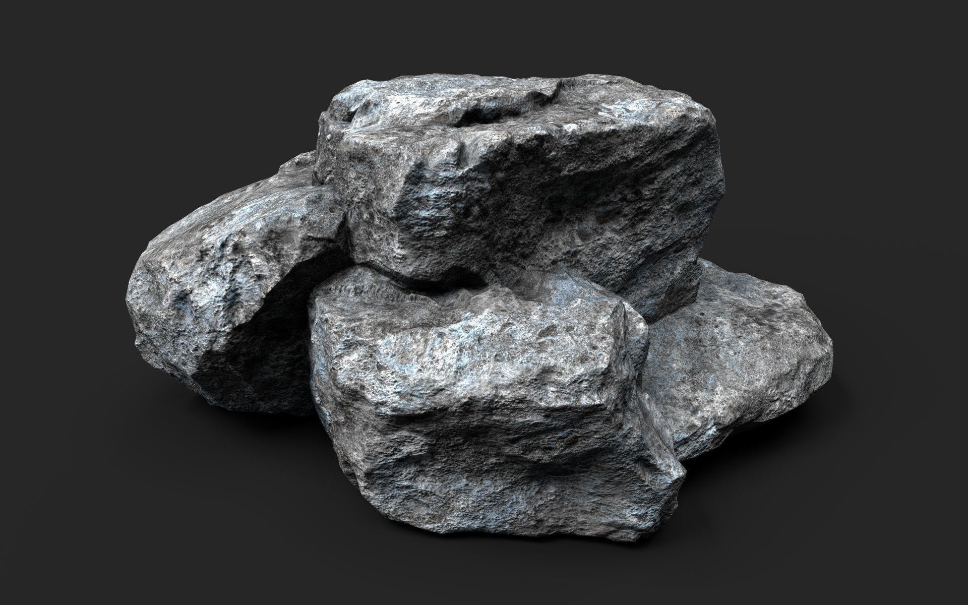 Rock 16-8 Low-poly 3D model_3