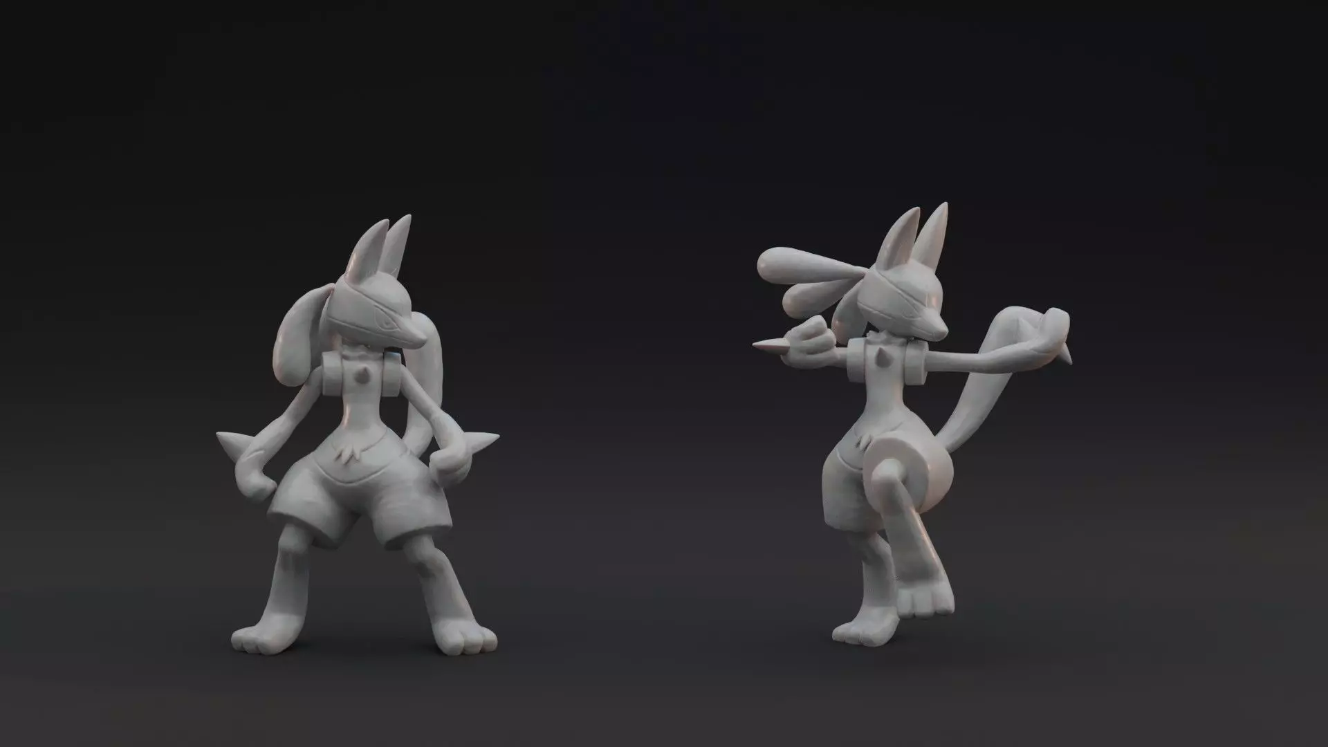 LUCARIO - 2 POSES PRE-SUPPORTED POKEMON 3D print model_0