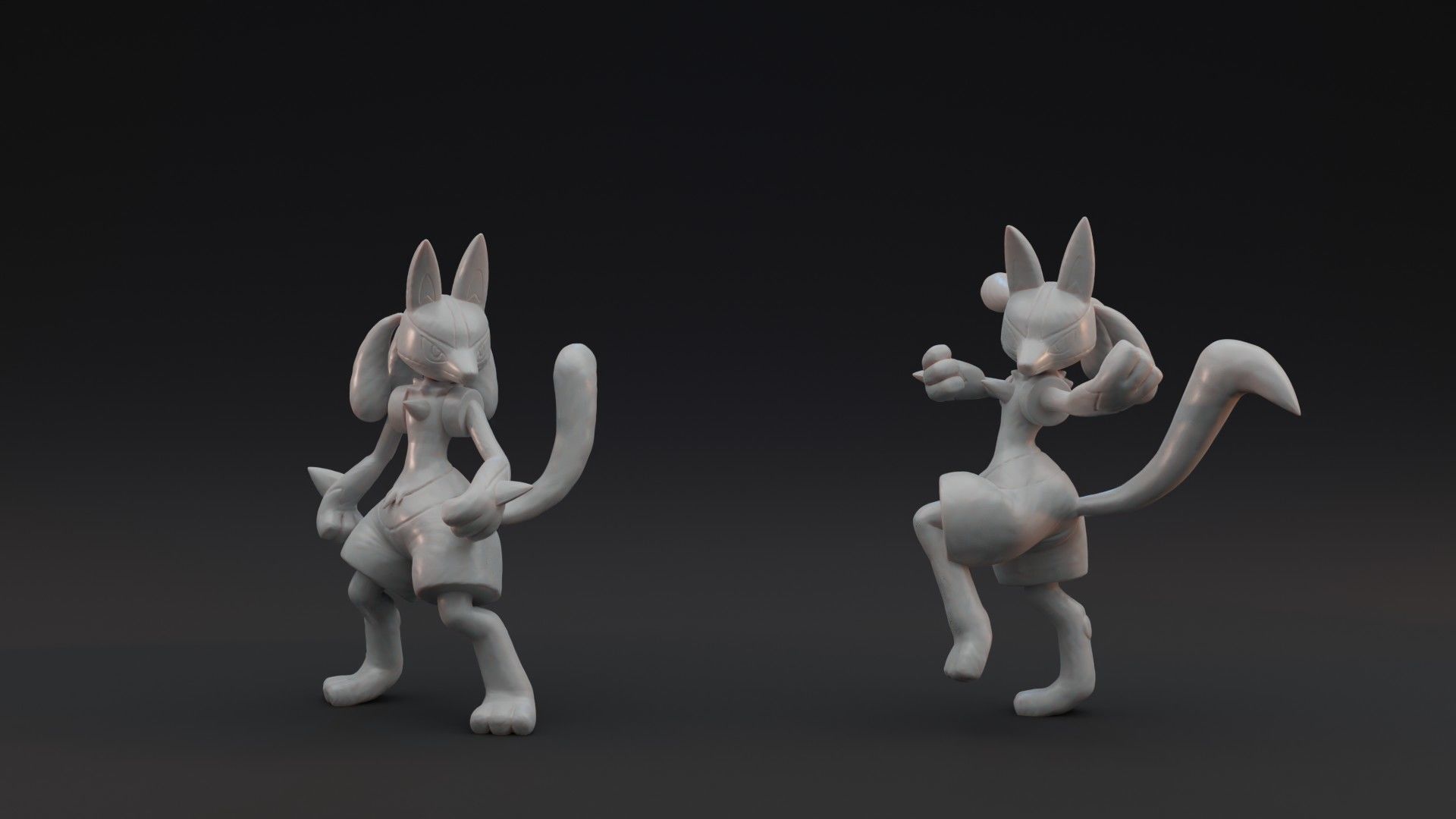 LUCARIO - 2 POSES PRE-SUPPORTED POKEMON 3D print model_1