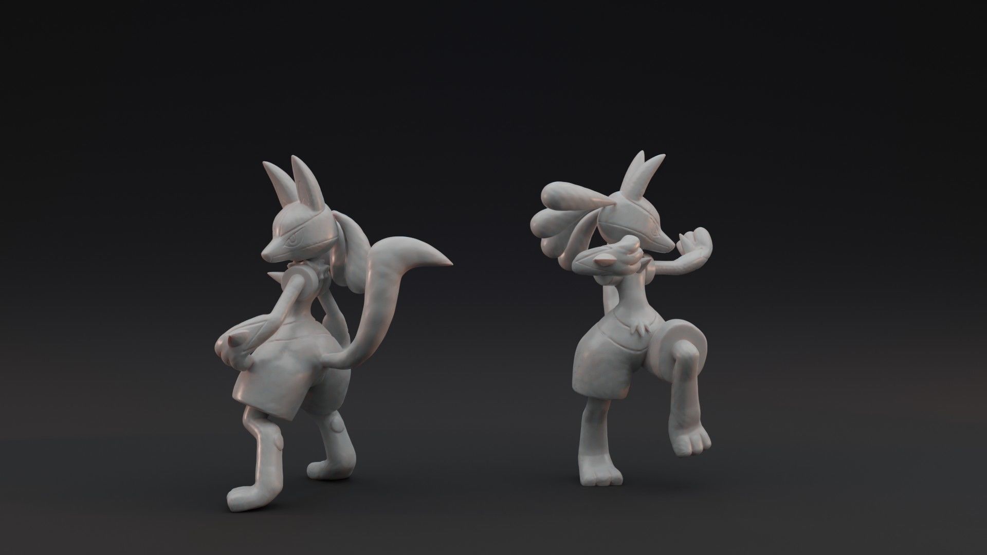 LUCARIO - 2 POSES PRE-SUPPORTED POKEMON 3D print model_2