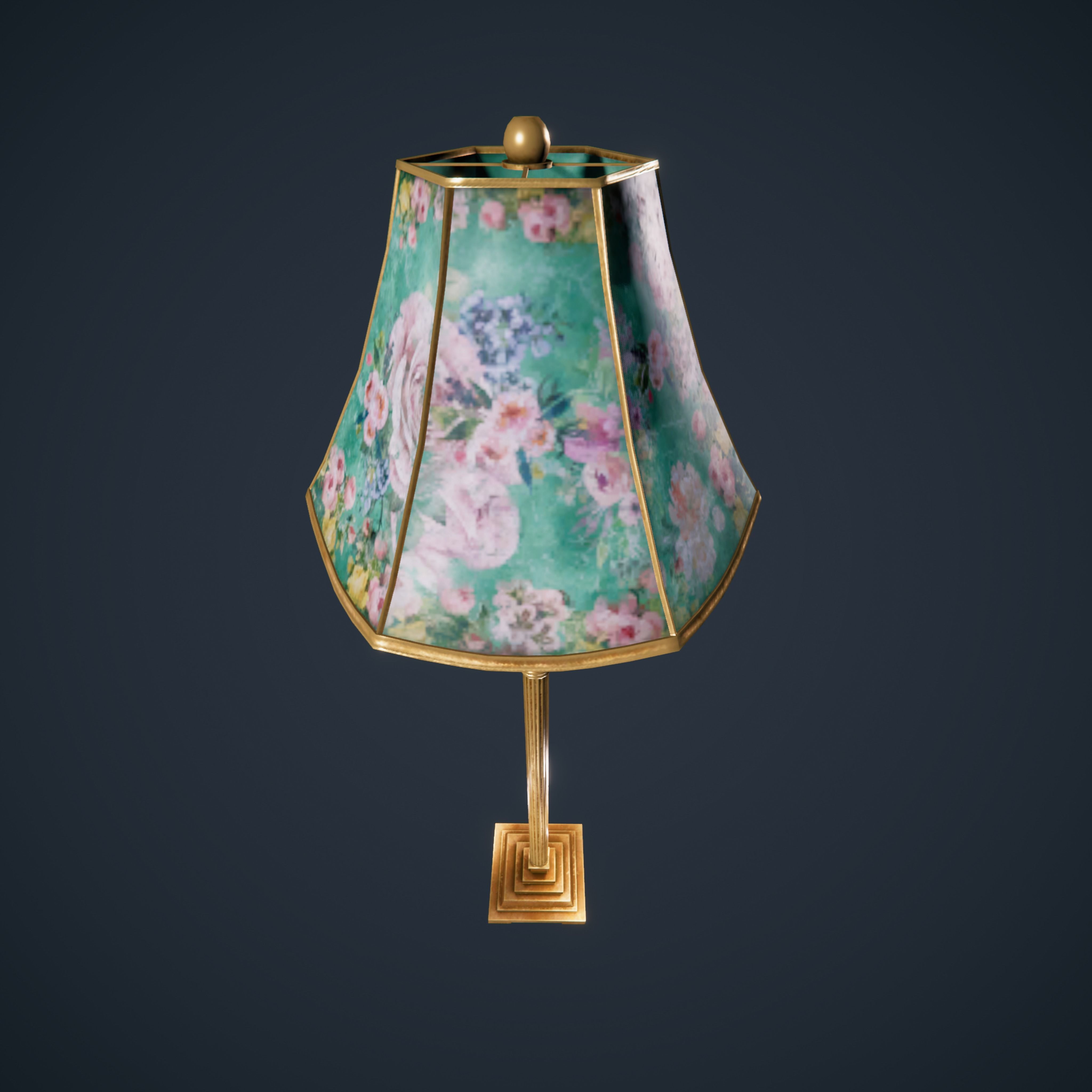 Victorian Standard Lamp  Floor Lamp Low-poly 3D model_8