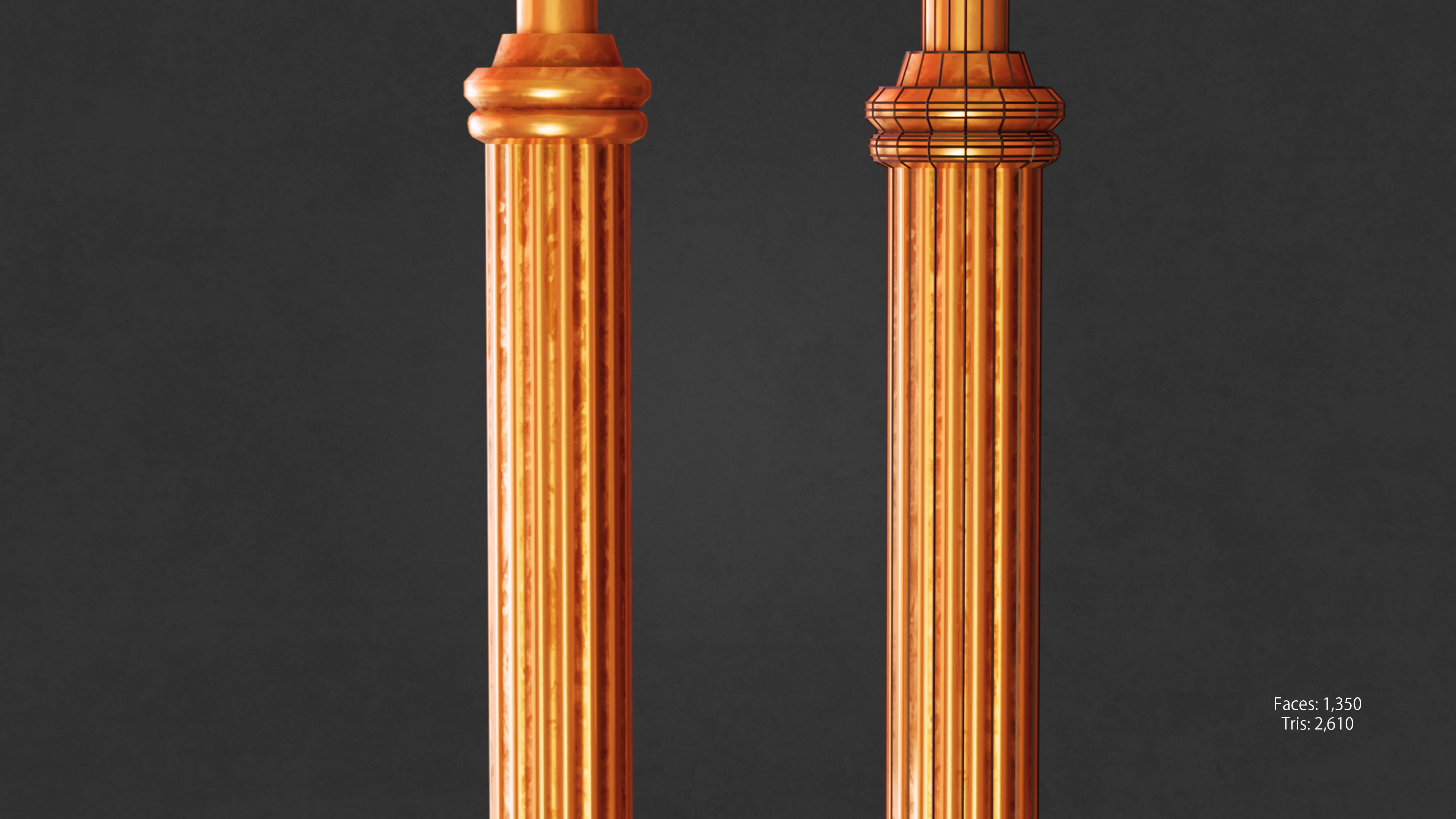 Victorian Standard Lamp  Floor Lamp Low-poly 3D model_3