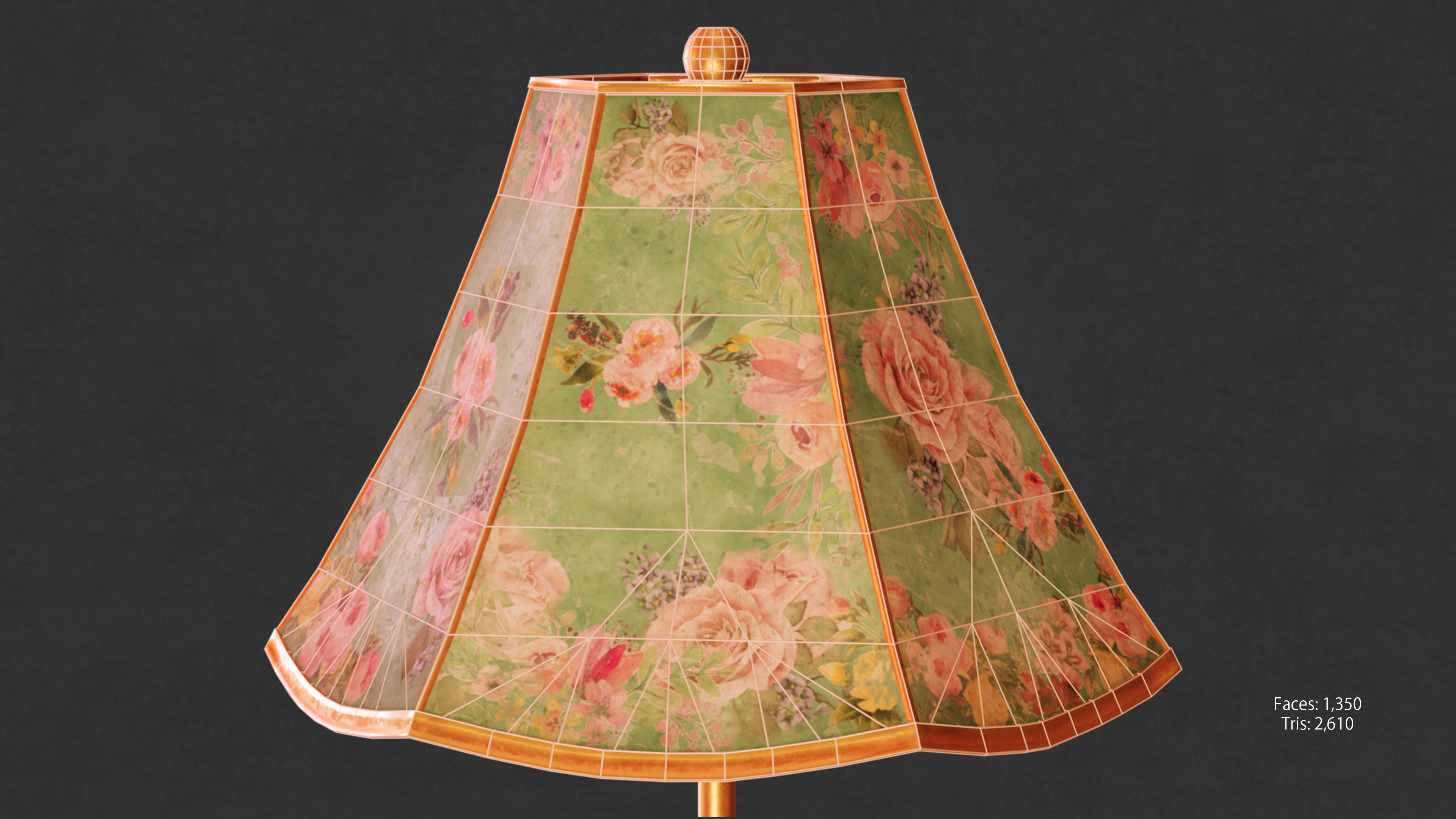 Victorian Standard Lamp  Floor Lamp Low-poly 3D model_1