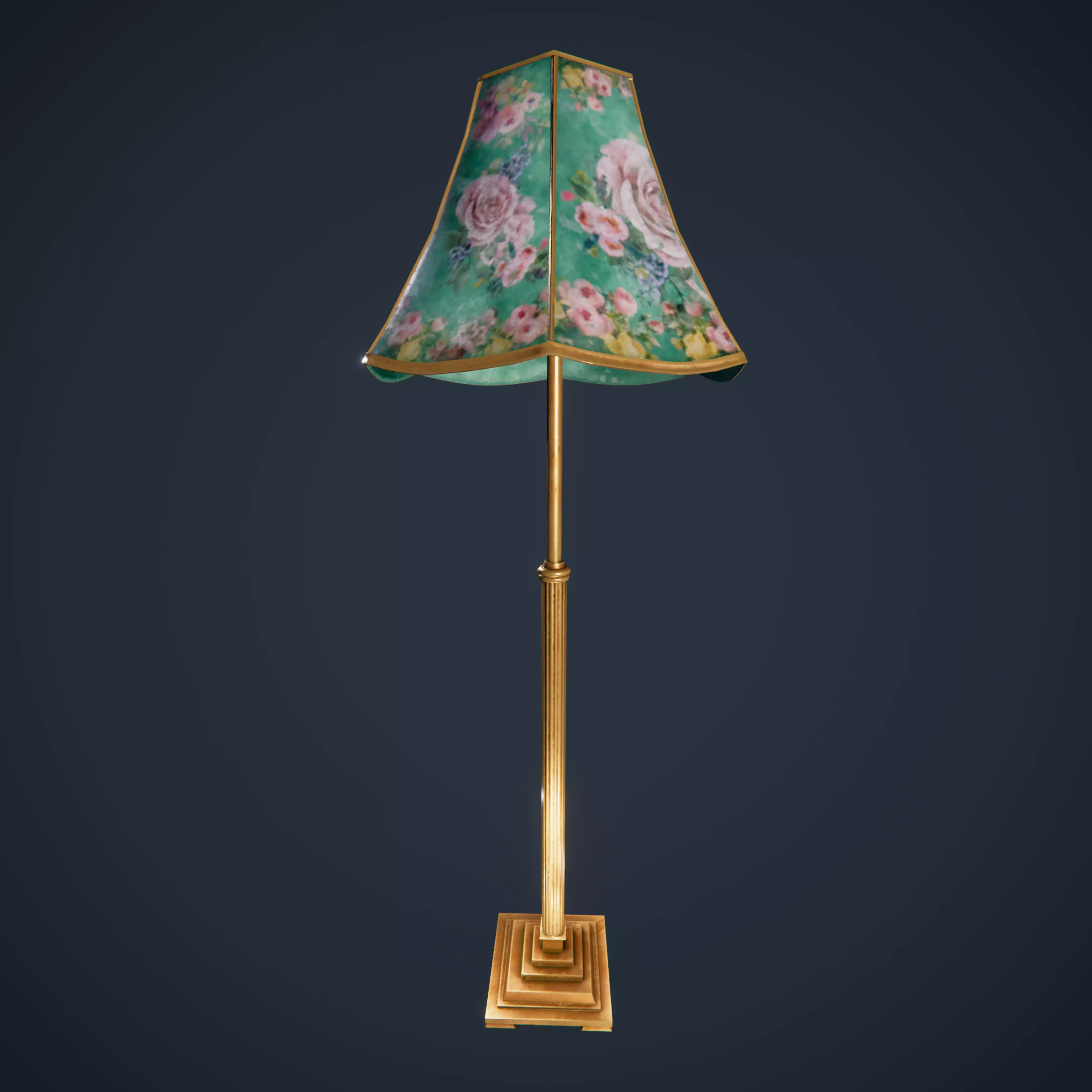 Victorian Standard Lamp  Floor Lamp Low-poly 3D model_0