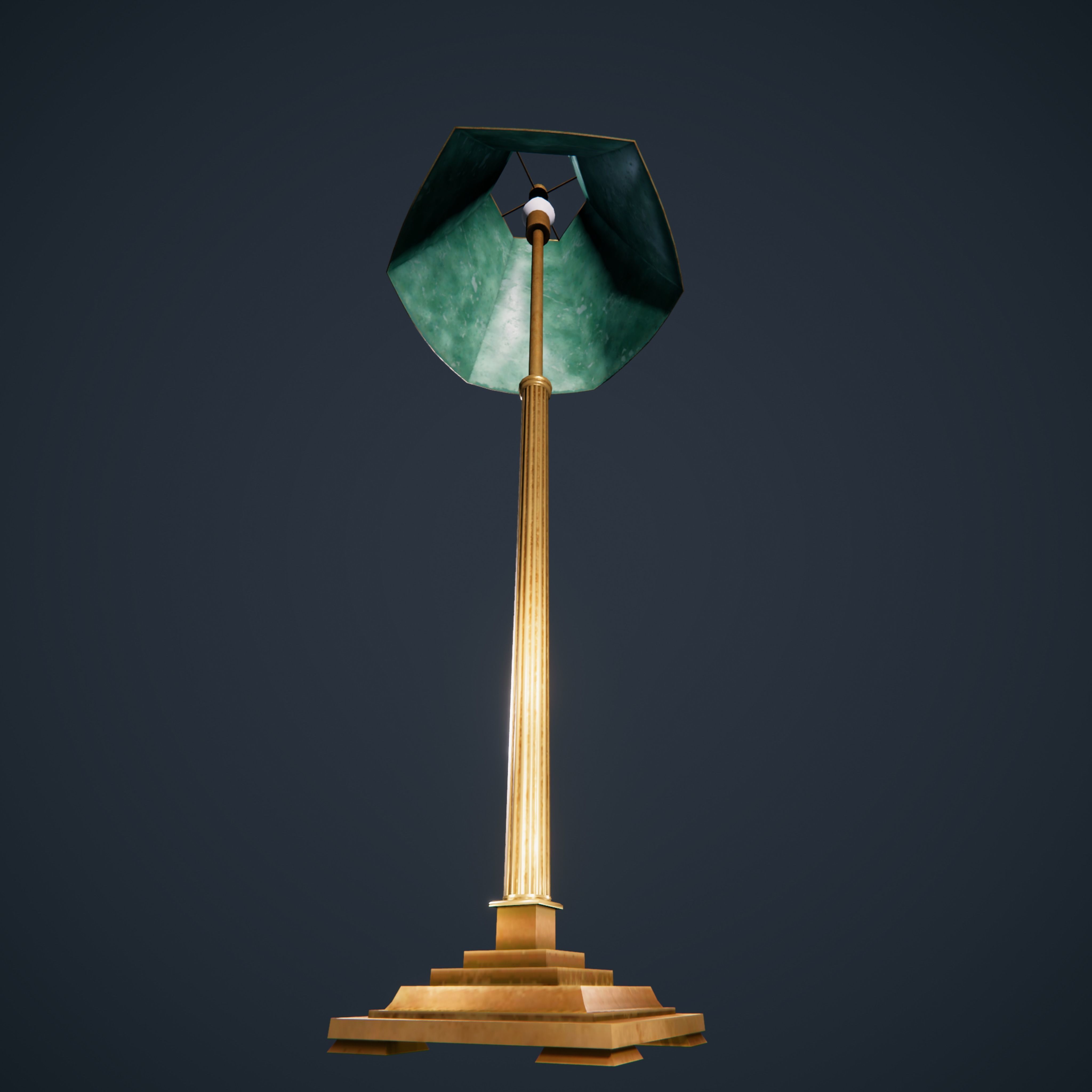 Victorian Standard Lamp  Floor Lamp Low-poly 3D model_7