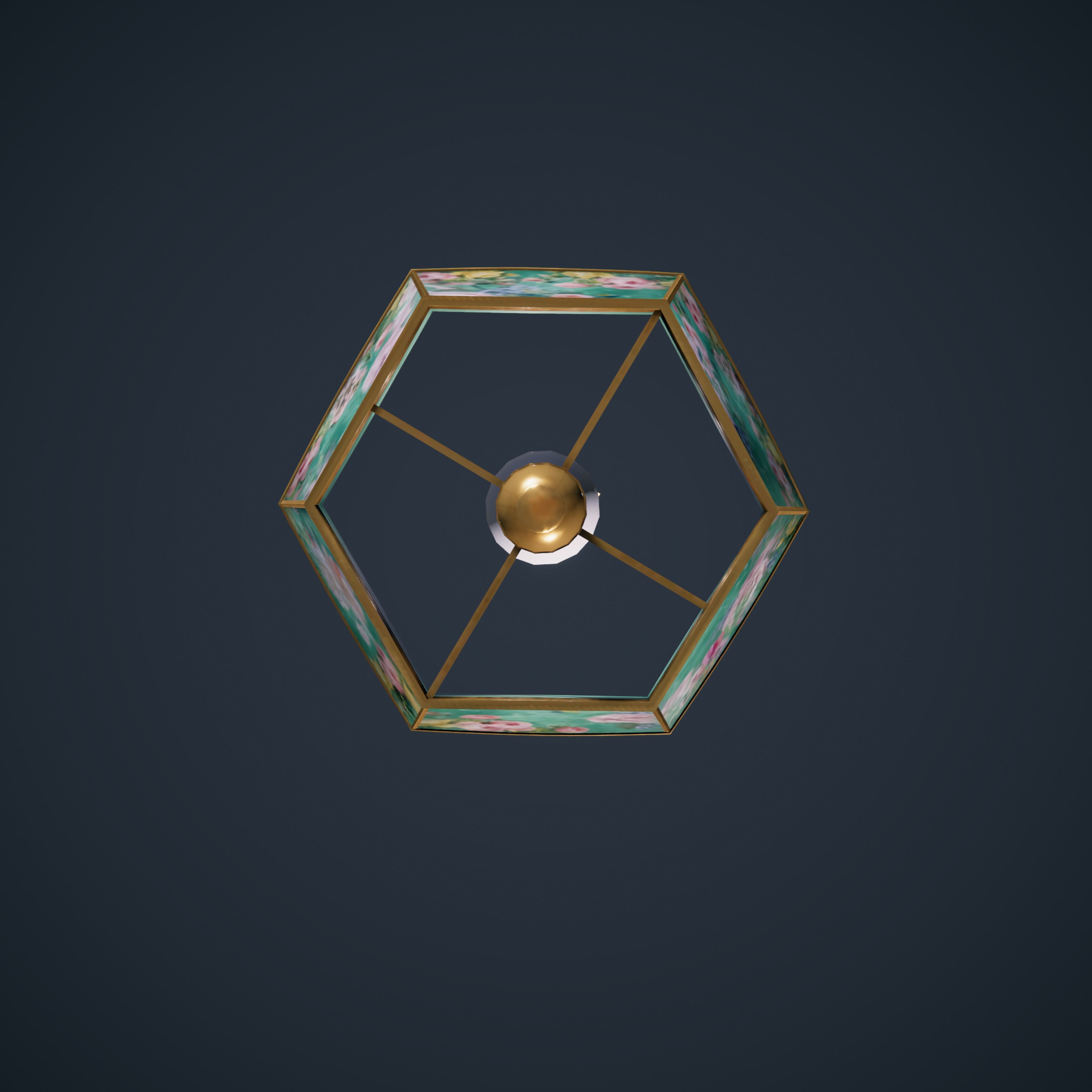 Victorian Standard Lamp  Floor Lamp Low-poly 3D model_6