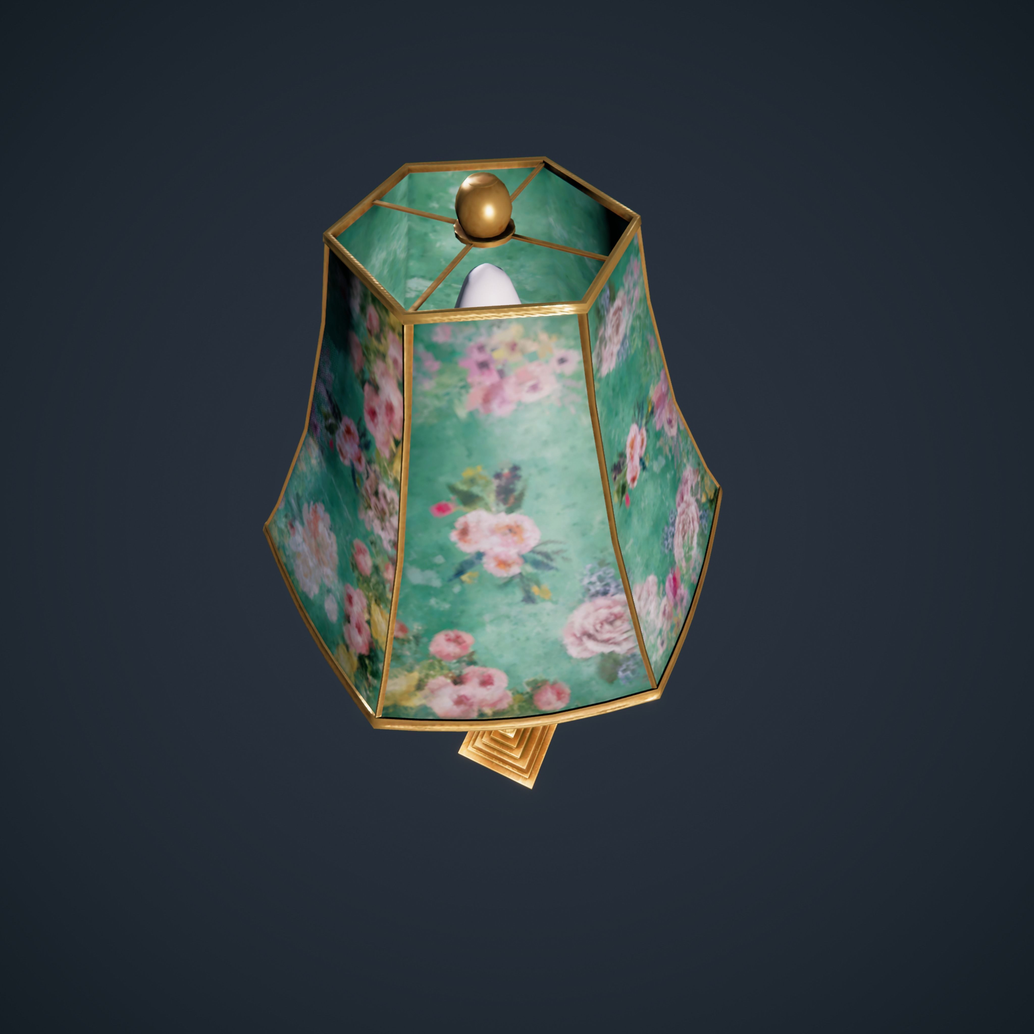 Victorian Standard Lamp  Floor Lamp Low-poly 3D model_5