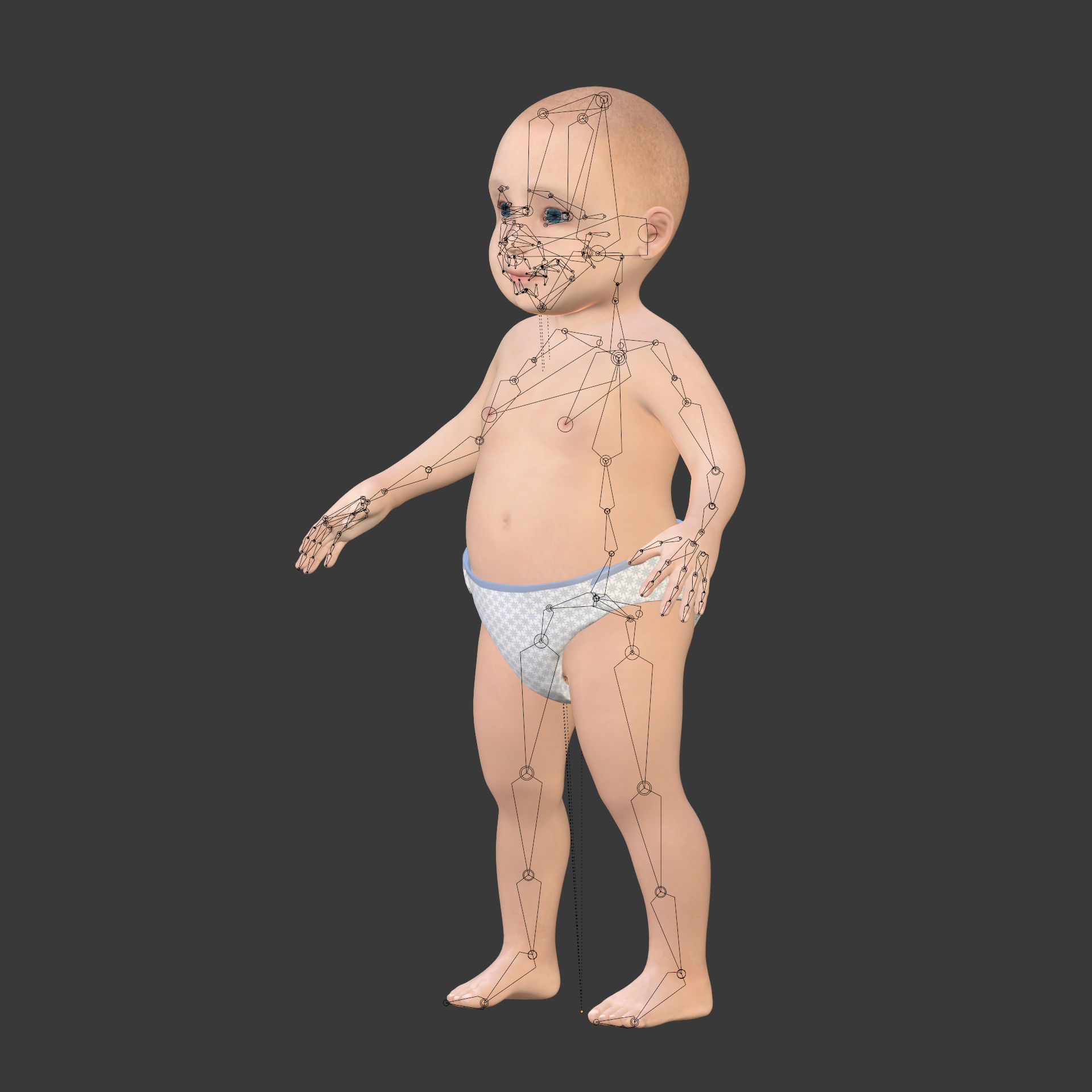 Rigged Baby Model Low-poly 3D model_11