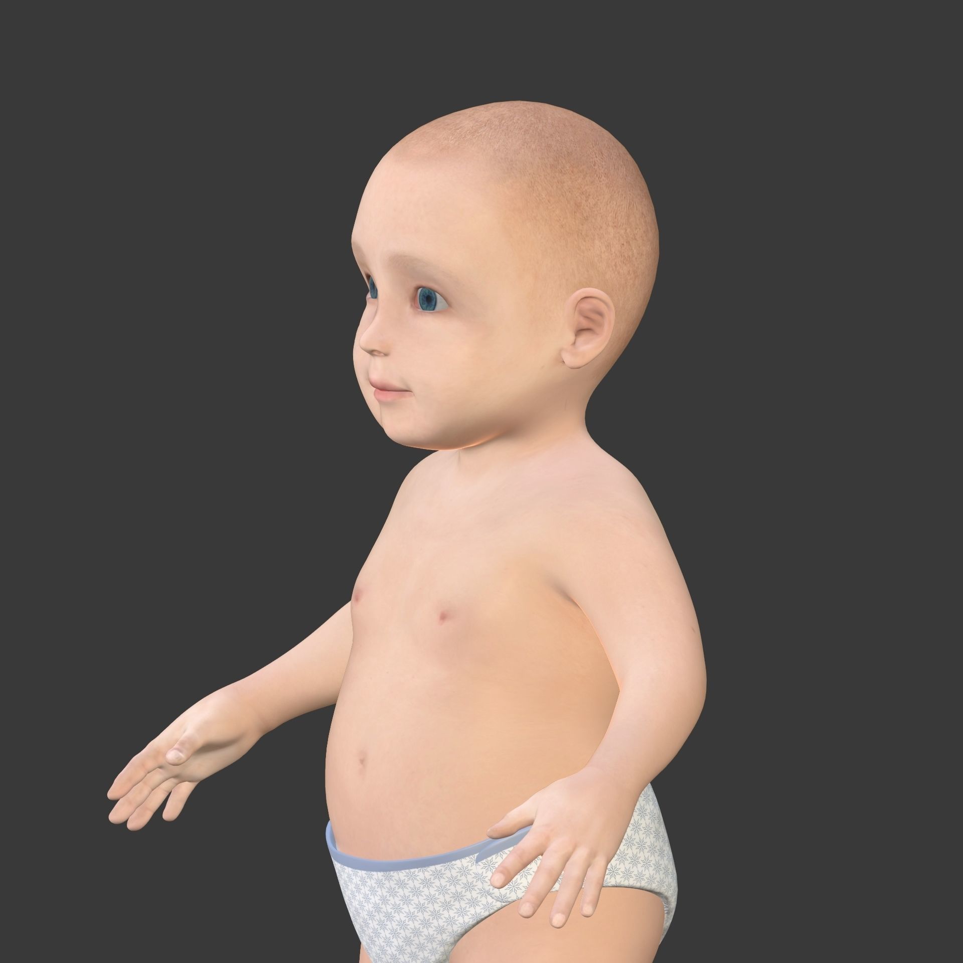 Rigged Baby Model Low-poly 3D model_4