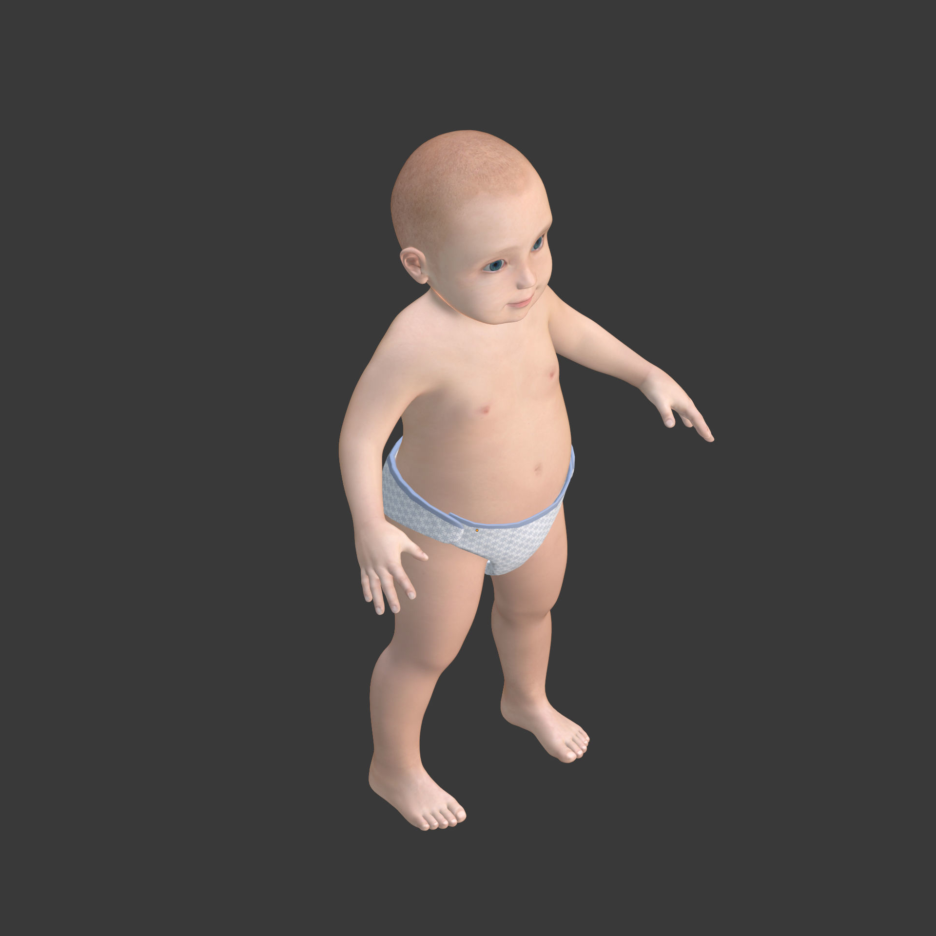 Rigged Baby Model Low-poly 3D model_21